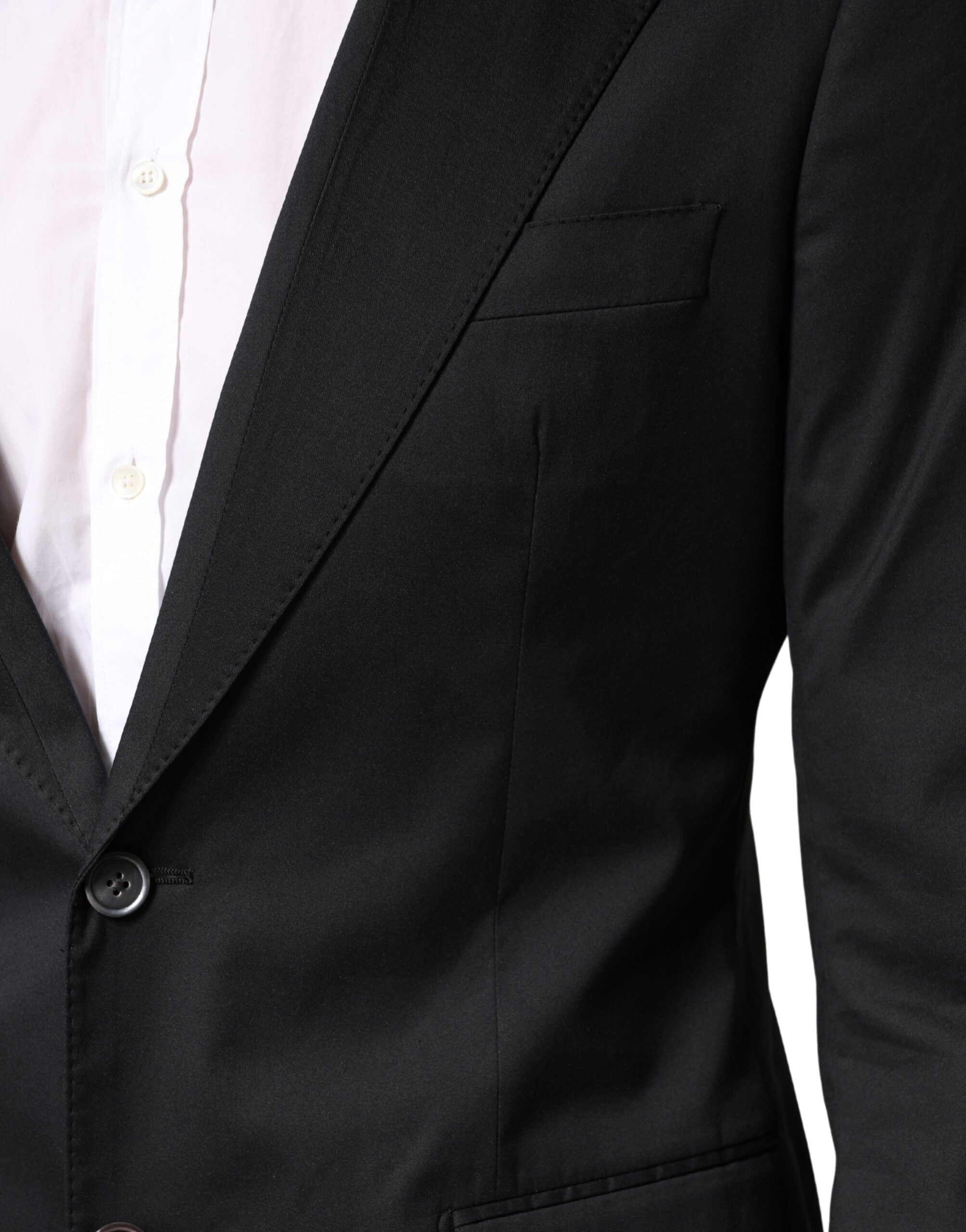 Dolce & Gabbana Black Cotton Two-Piece Single-Breasted Suit-6
