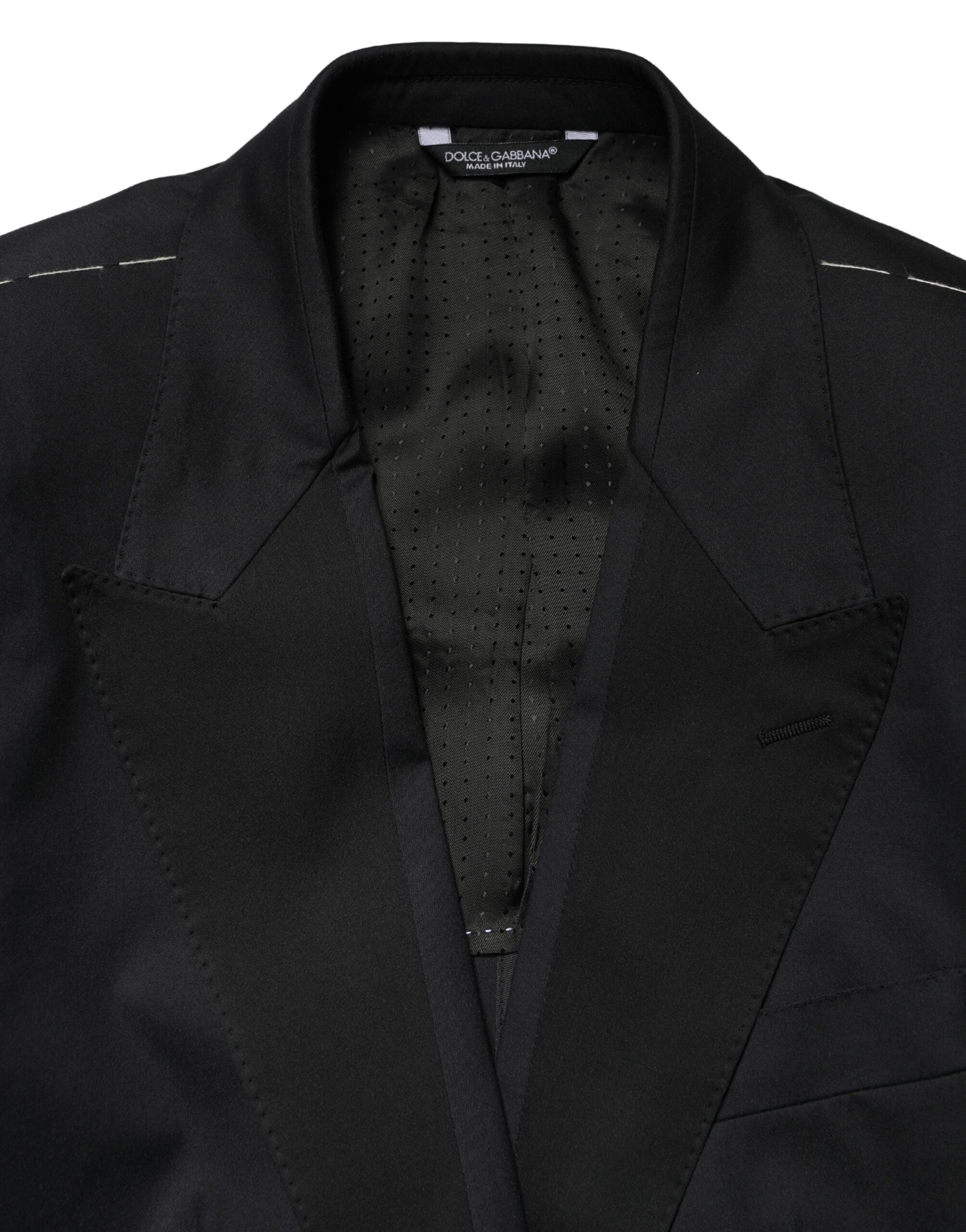 Dolce & Gabbana Black Cotton Two-Piece Single-Breasted Suit-7