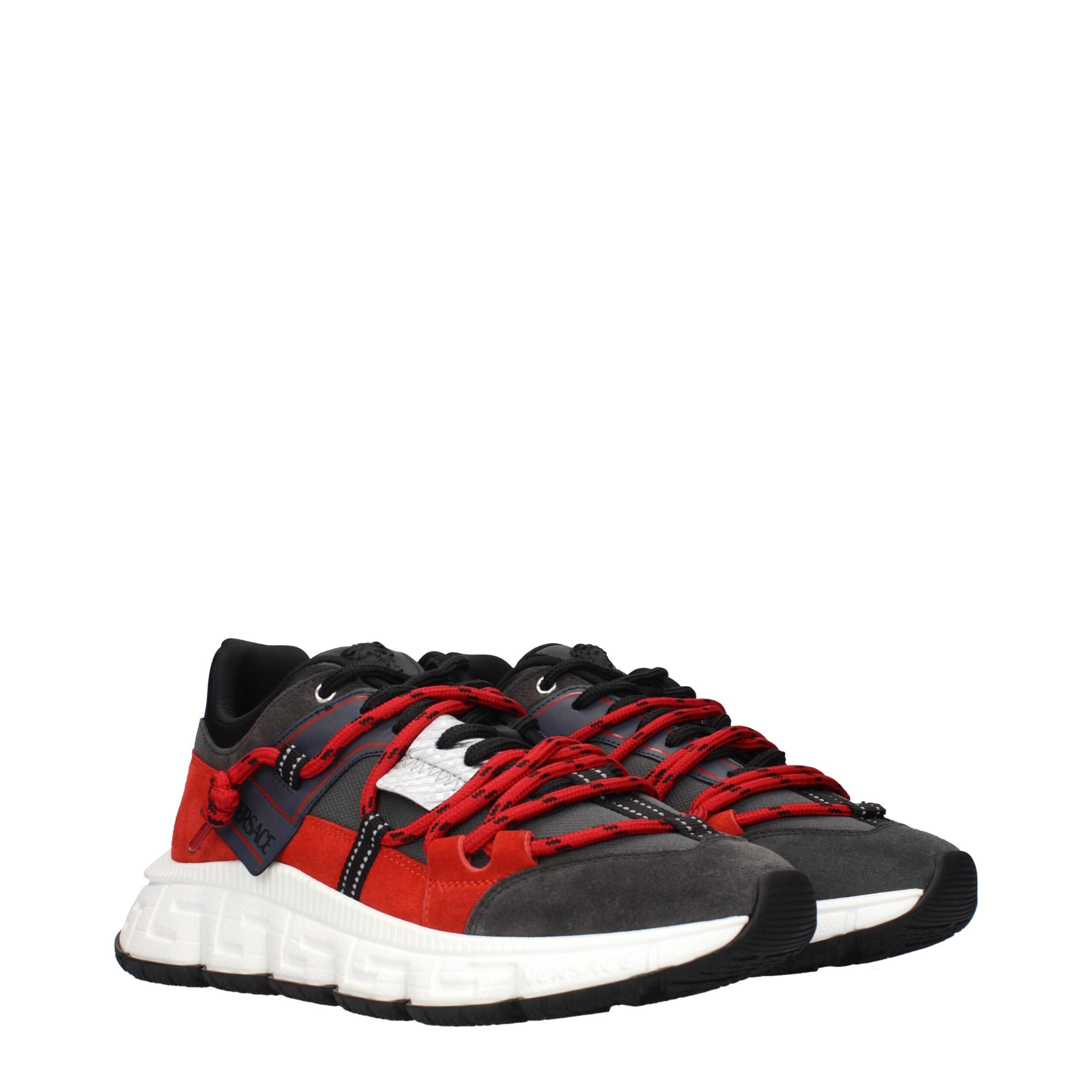 Versace Graue Leder Chunky Sneaker-2