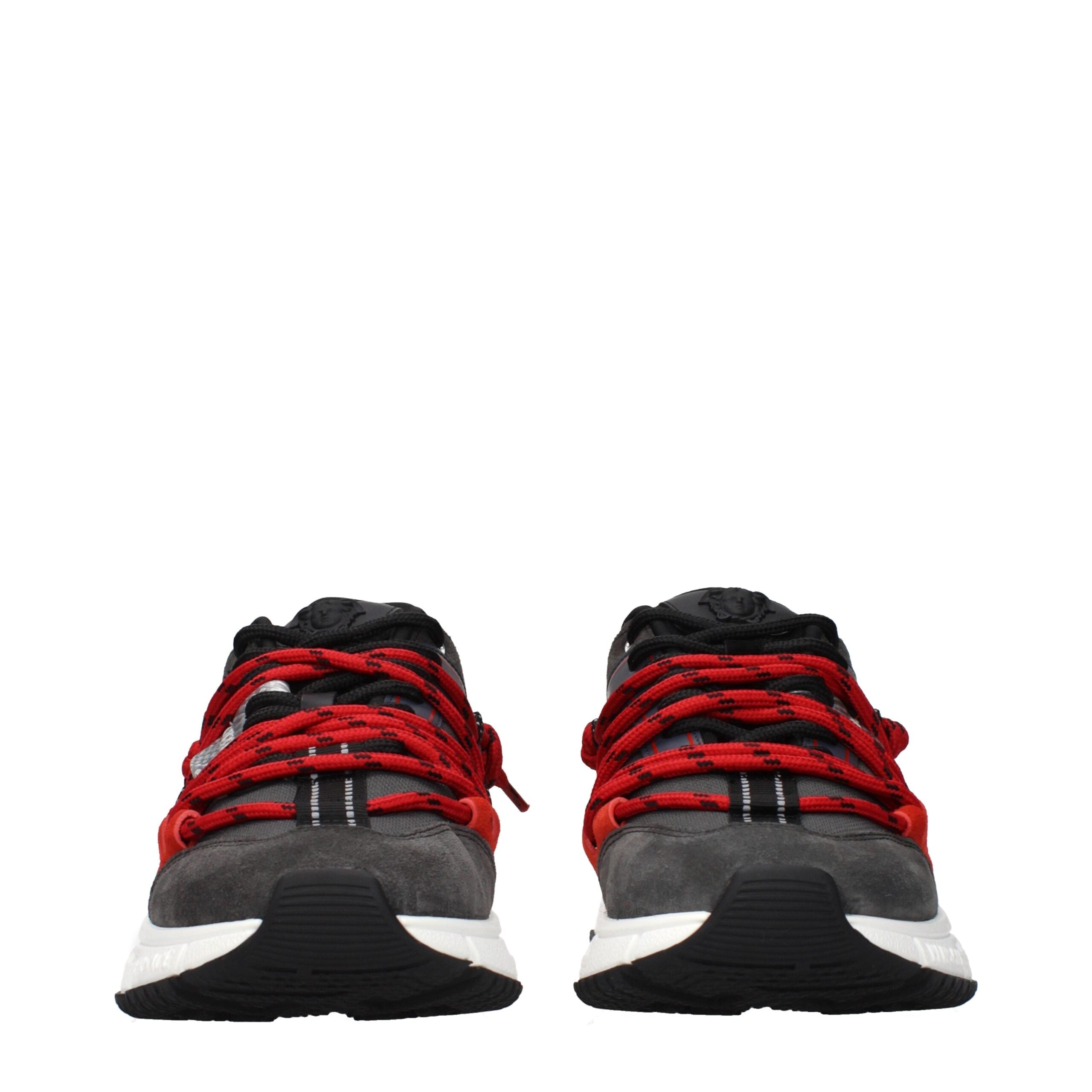 Versace Graue Leder Chunky Sneaker-3
