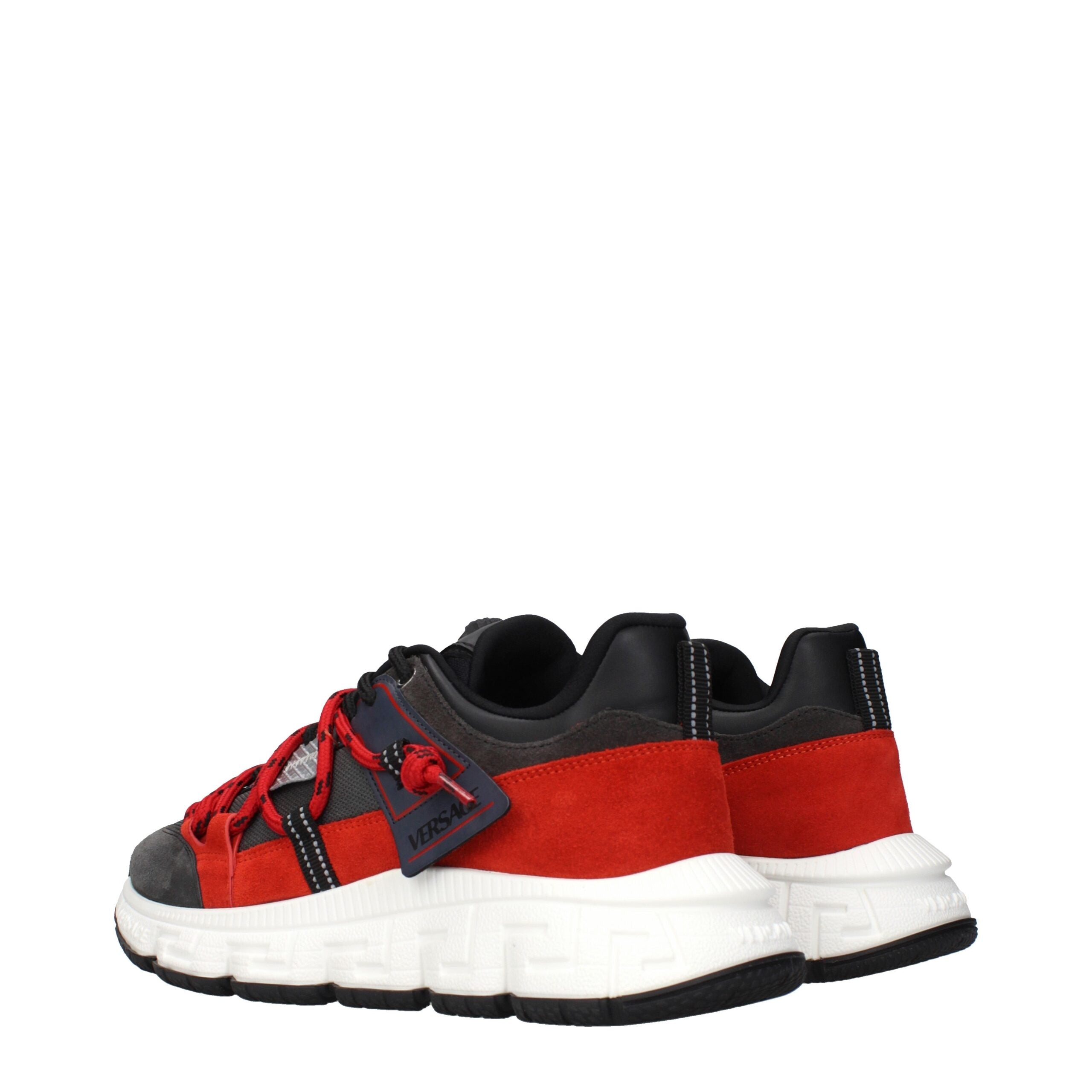 Versace Graue Leder Chunky Sneaker-4