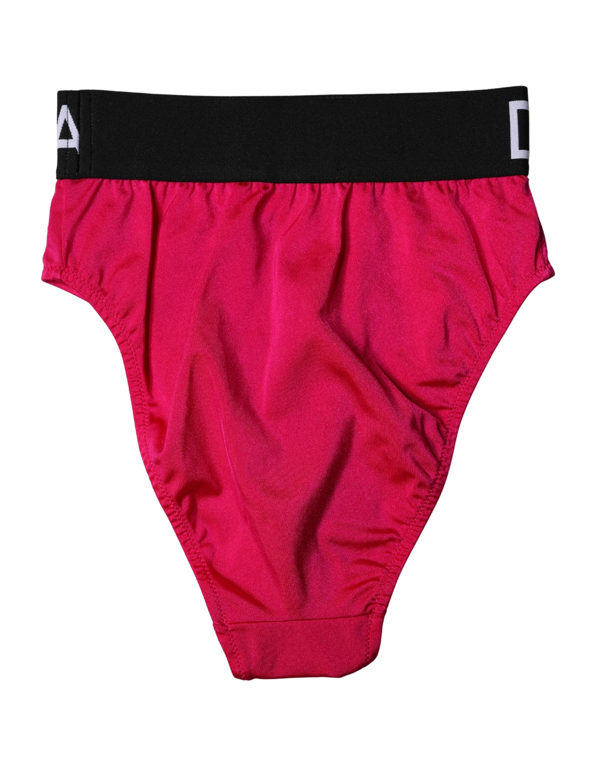 Dolce & Gabbana Pink Embellished High-Waist Brief Logo Underwear-4