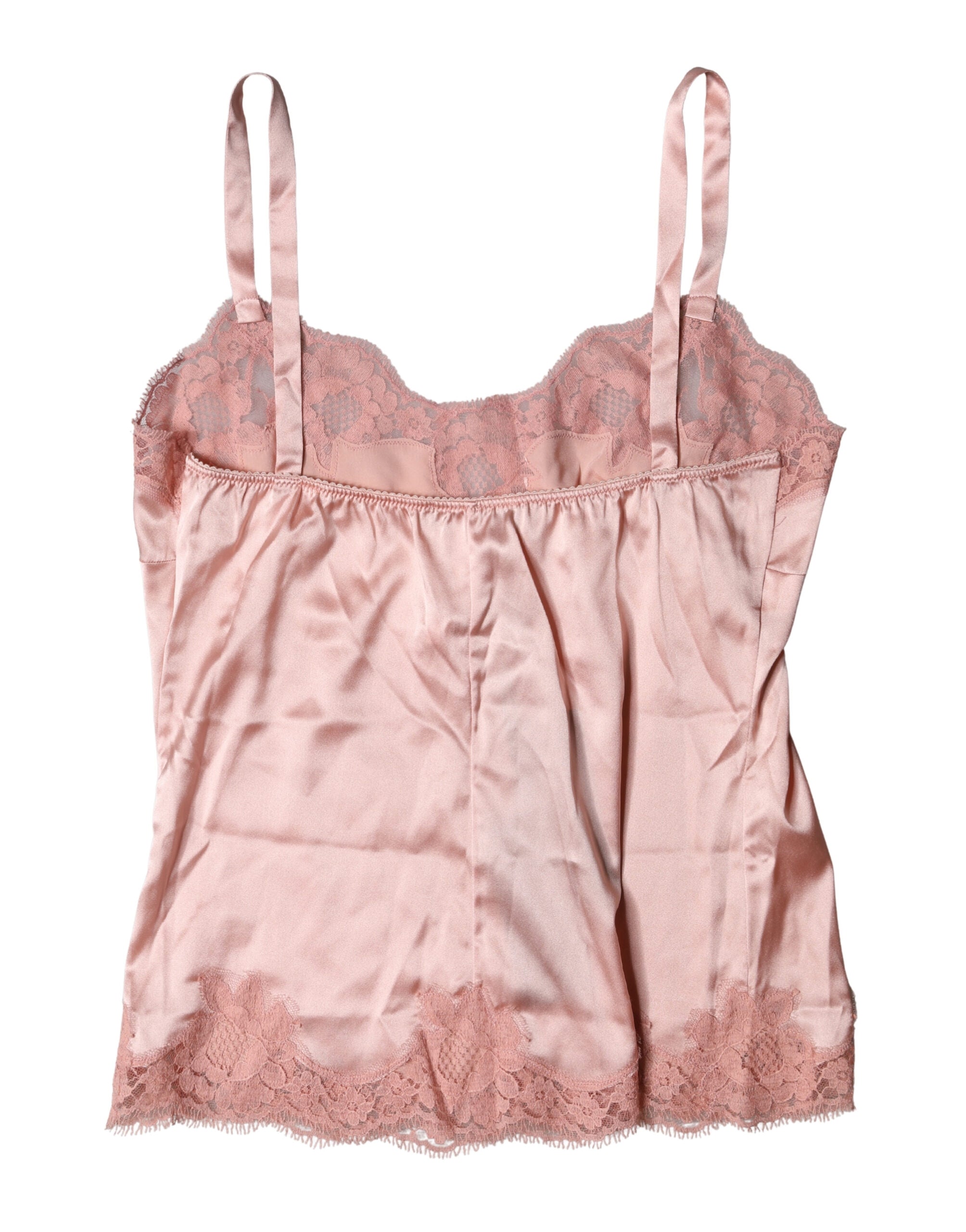 Dolce & Gabbana Zartrosa Spitzen-Dessous-Top mit Blumenmuster-3