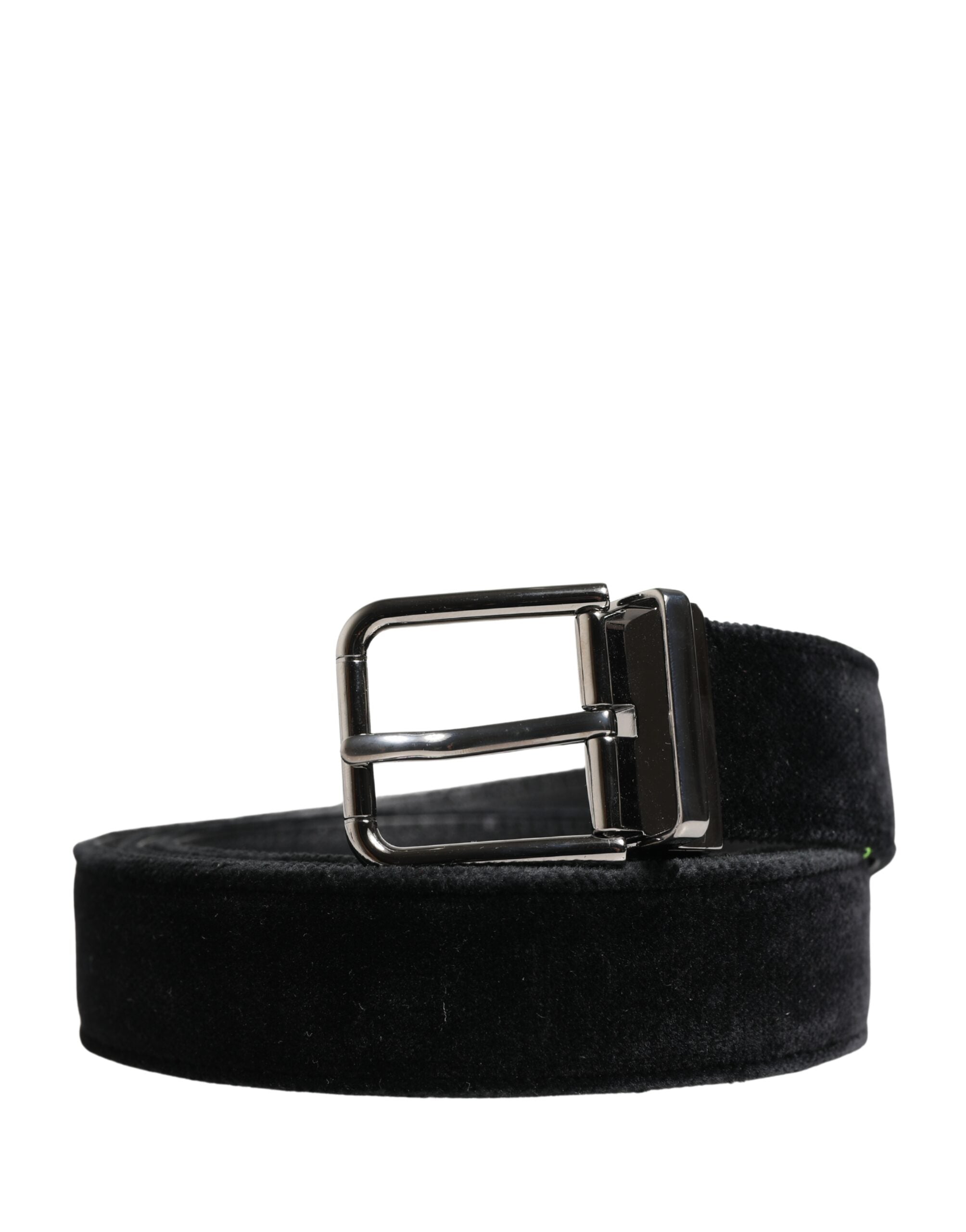 Dolce & Gabbana Men's Black Suede Belt with Silver-Tone Metal Buckle-2
