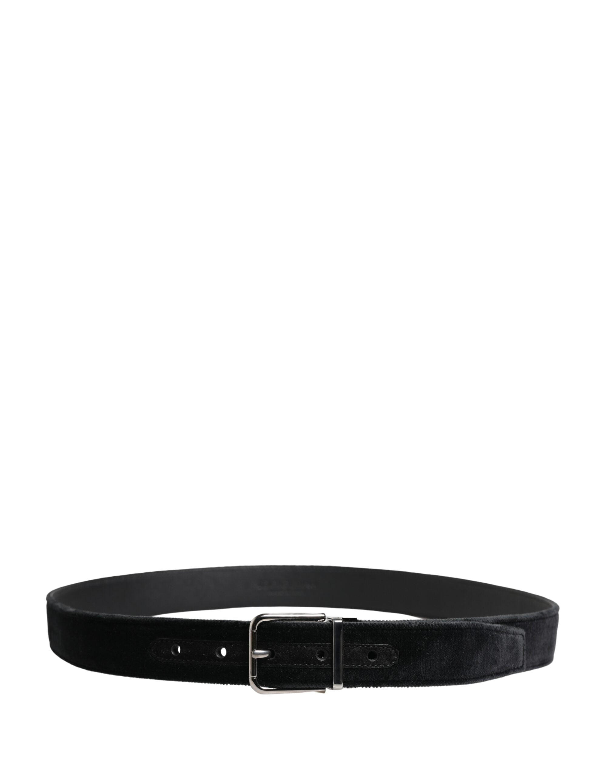 Dolce & Gabbana Men's Black Suede Belt with Silver-Tone Metal Buckle-3