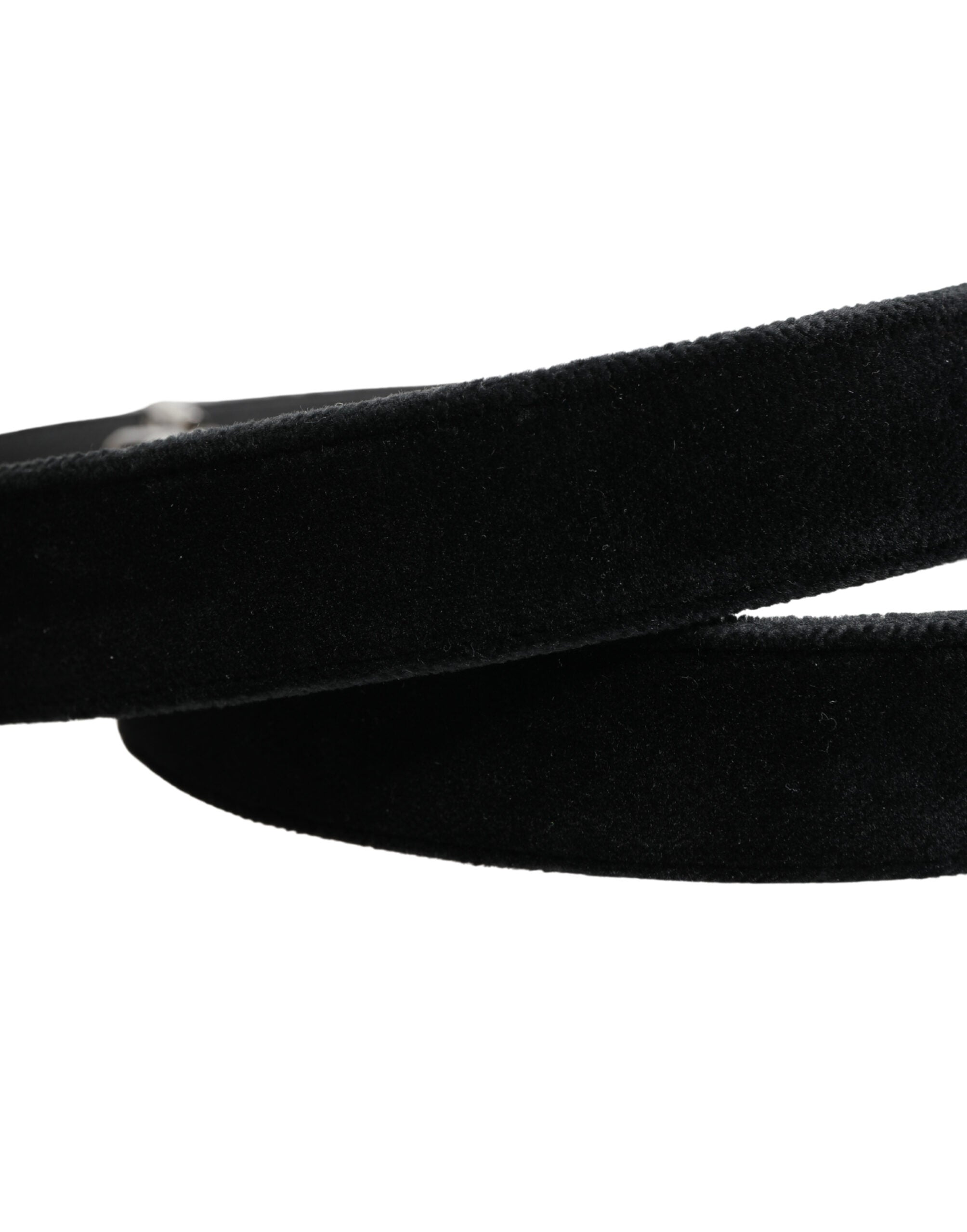 Dolce & Gabbana Men's Black Suede Belt with Silver-Tone Metal Buckle-5