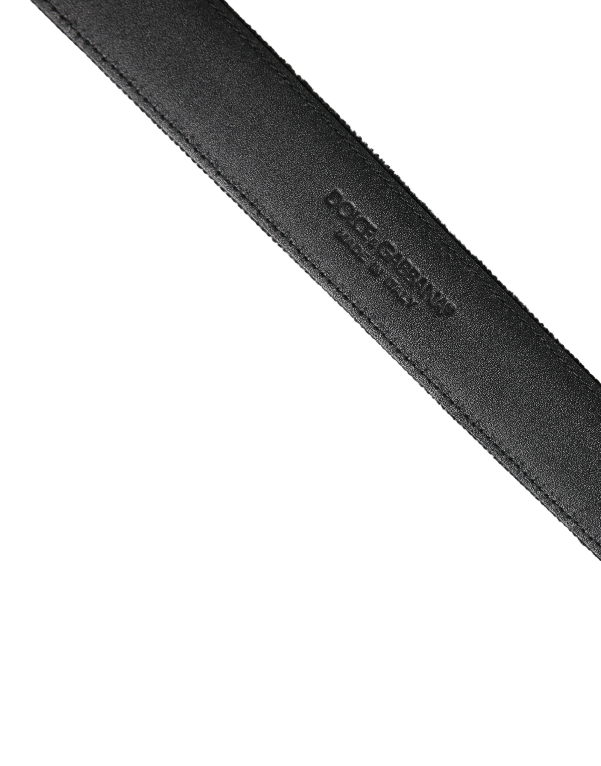 Dolce & Gabbana Men's Black Suede Belt with Silver-Tone Metal Buckle-6