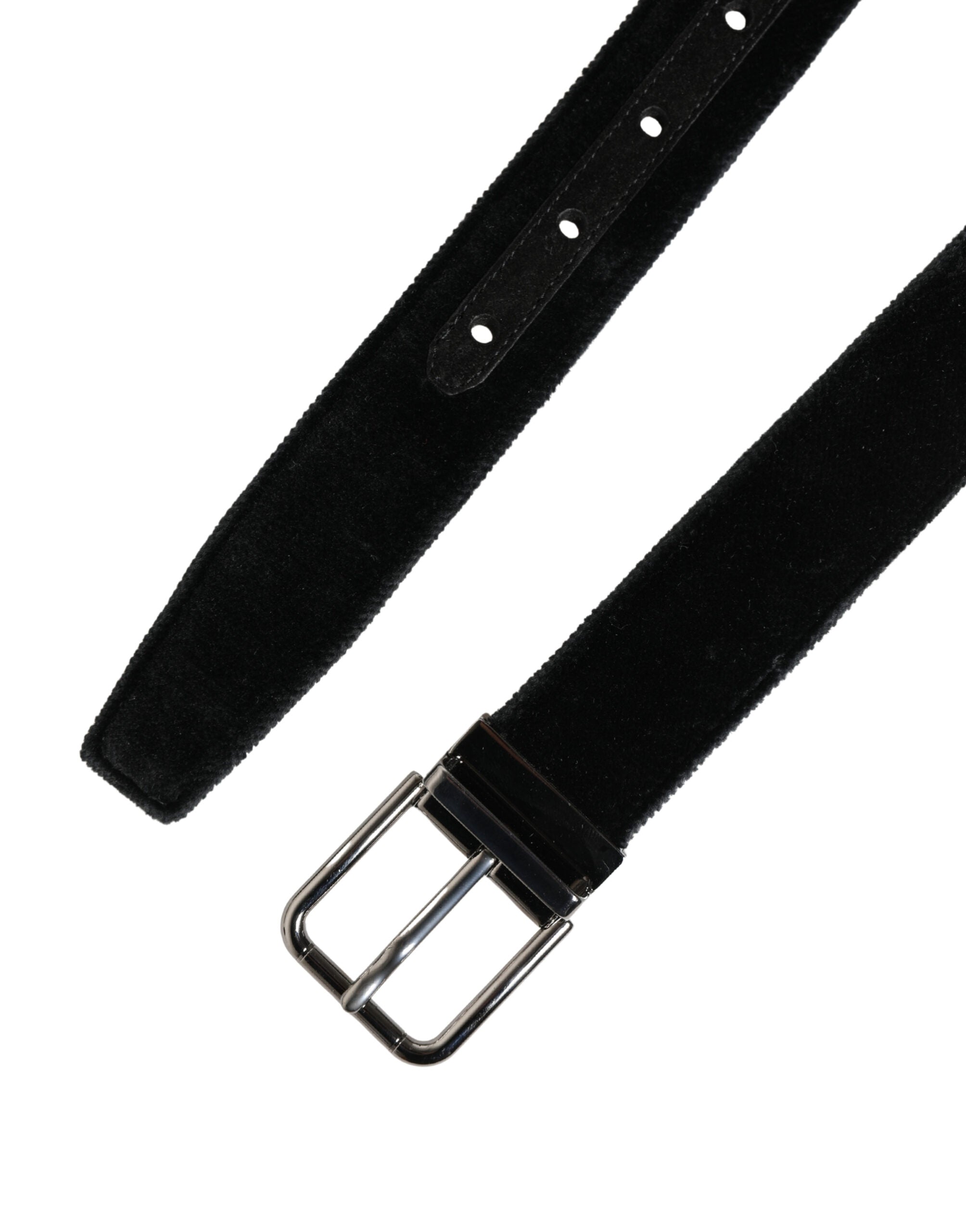 Dolce & Gabbana Men's Black Suede Belt with Silver-Tone Metal Buckle-7