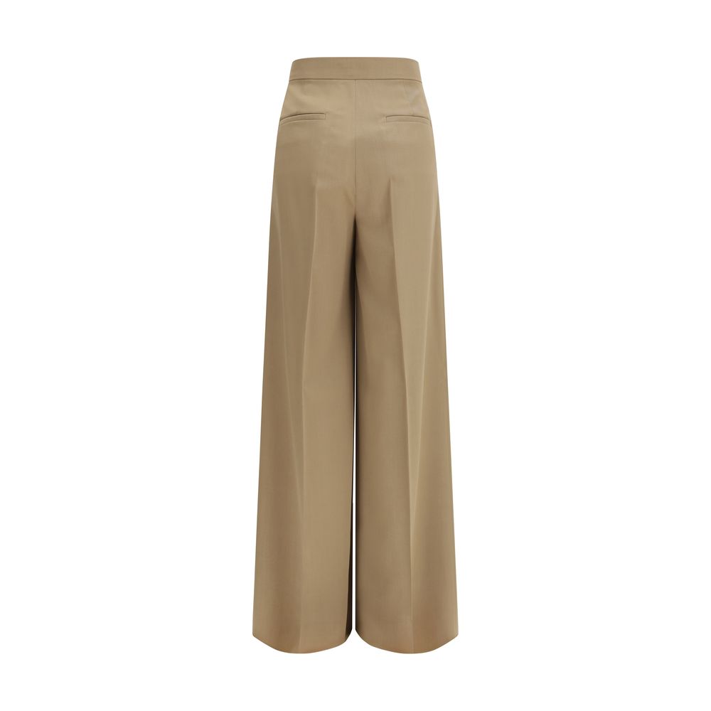 Max Mara Beige Fleece Wool Casual Pants-2
