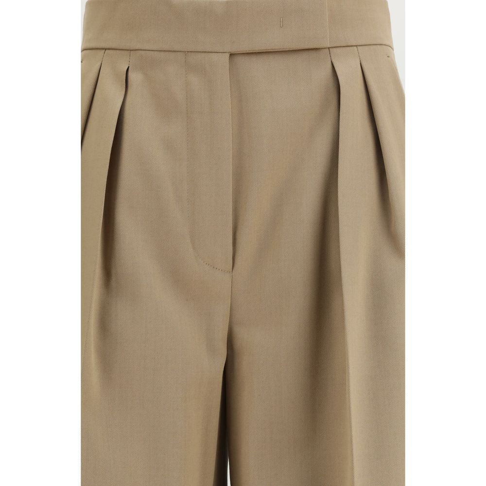 Max Mara Beige Fleece Wool Casual Pants-3