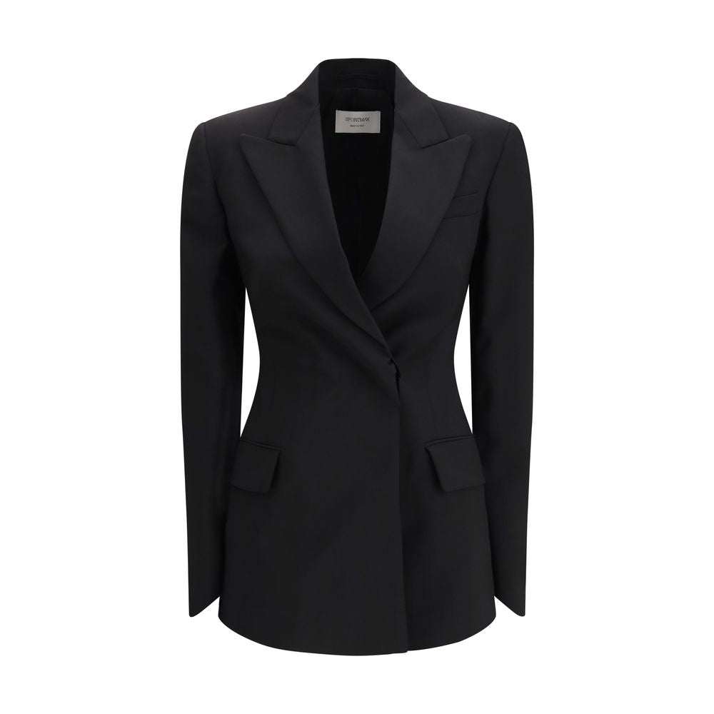 Max Mara Black Fleece Wool Blazer-1