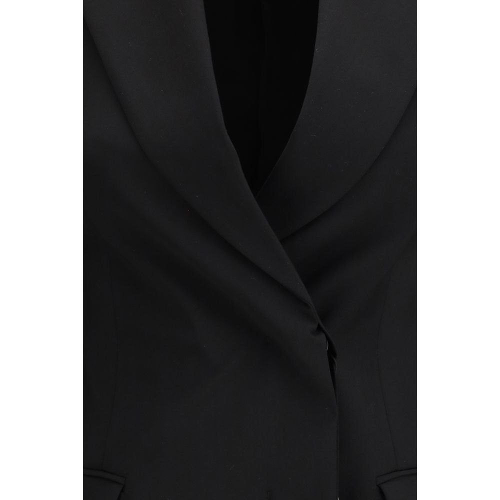 Max Mara Black Fleece Wool Blazer-3