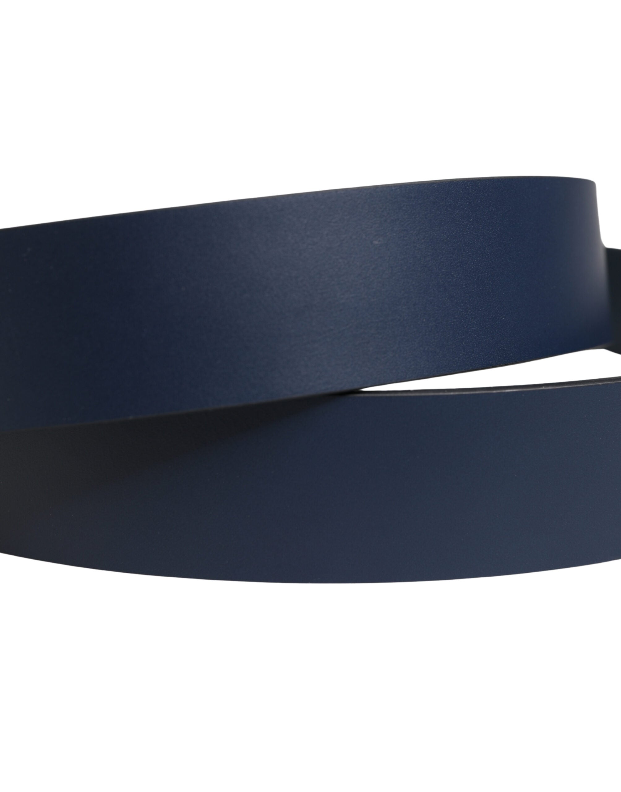 Dolce & Gabbana Men's Blue Leather Logo Belt with Metal Buckle-5