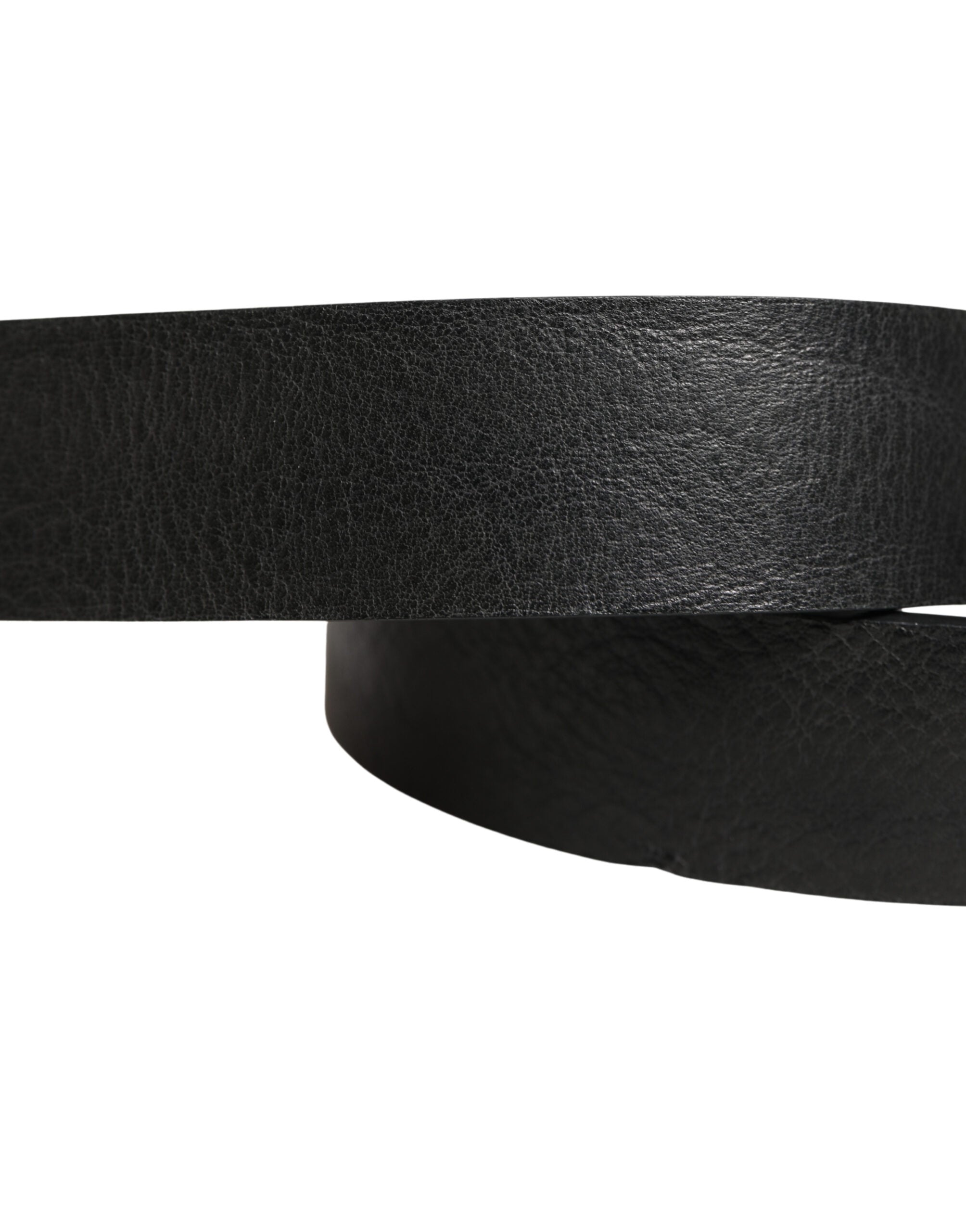 Dolce & Gabbana Schwarzer Ledergürtel mit silberner Kette für Herren-6