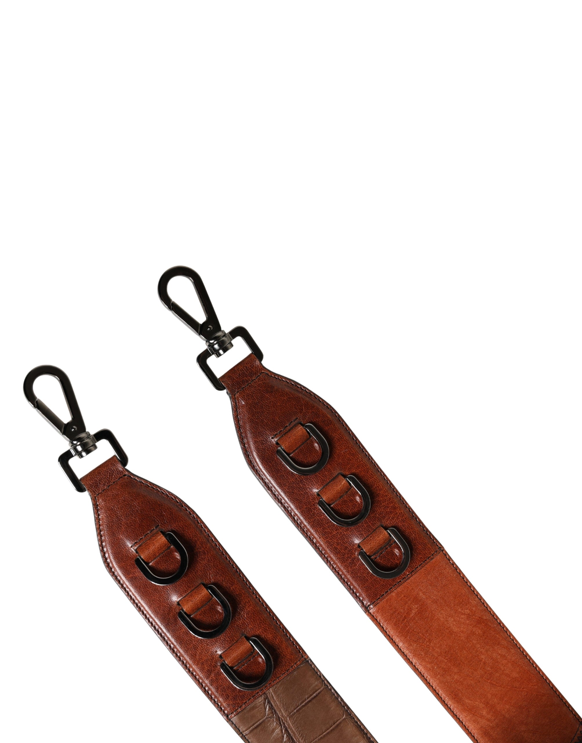 Dolce & Gabbana Brauner Pferdeleder-Samt-Taschen-Schultergurt-7