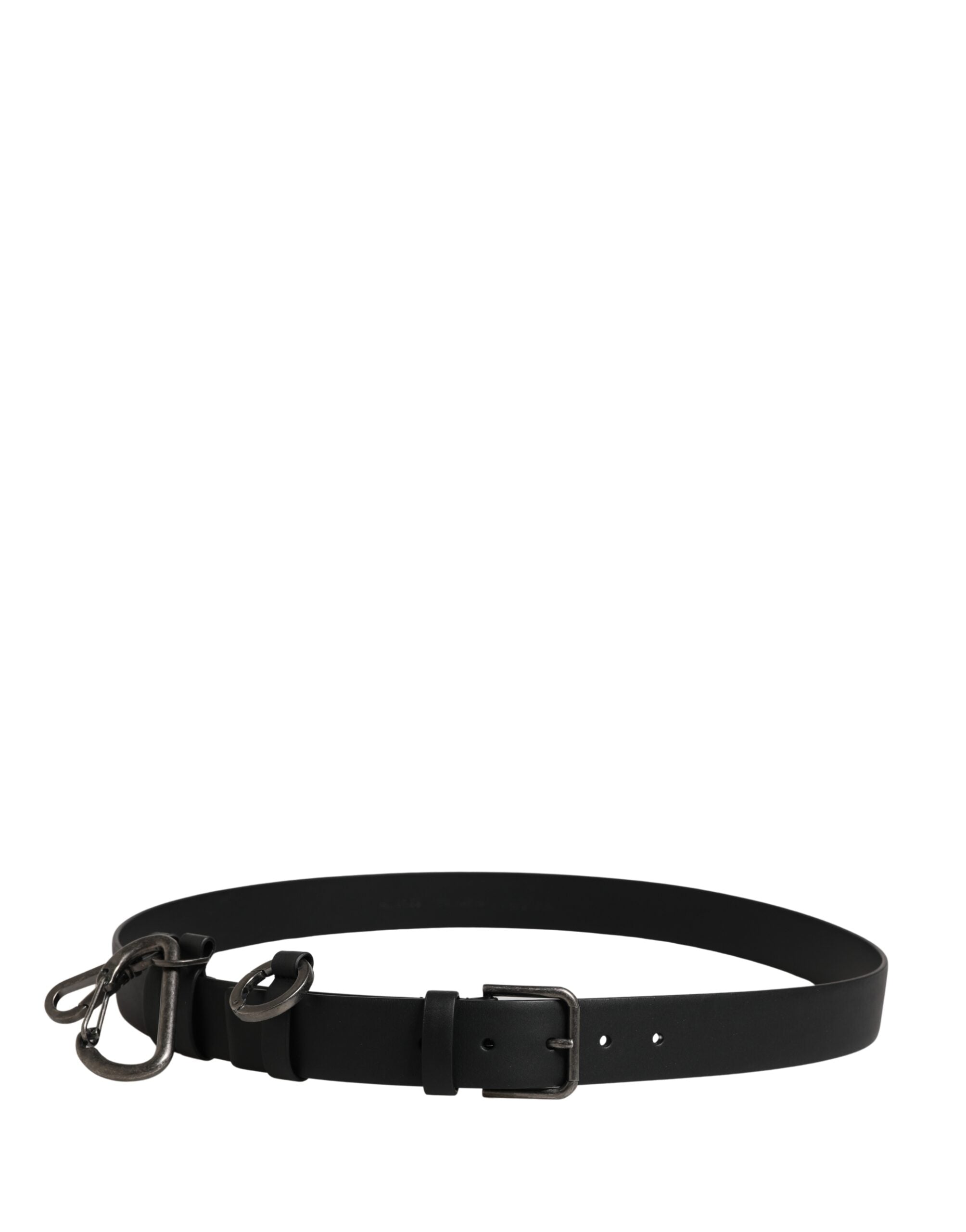 Dolce & Gabbana Black Calfskin Belt with Silver Metal Buckle-3
