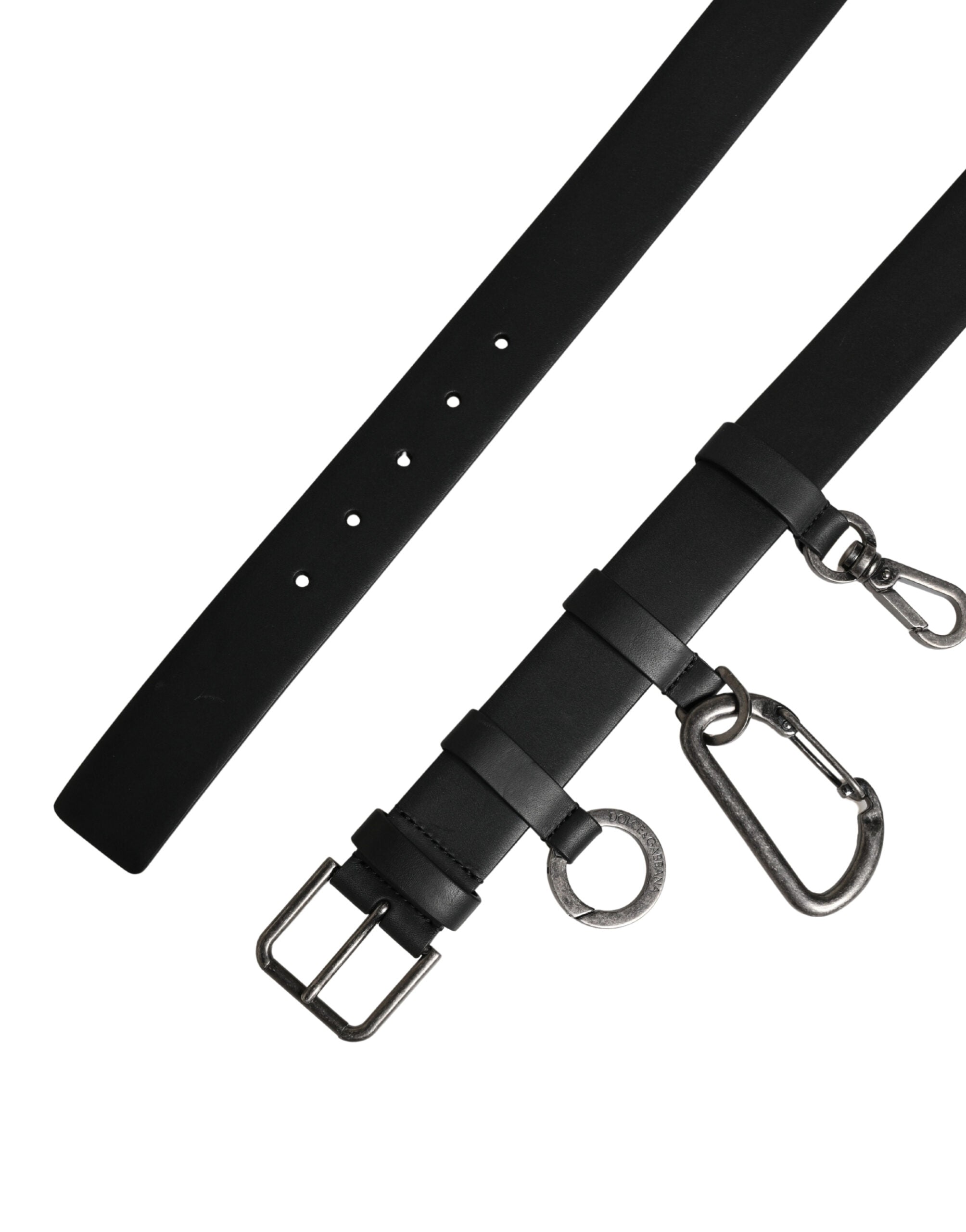 Dolce & Gabbana Black Calfskin Belt with Silver Metal Buckle-7