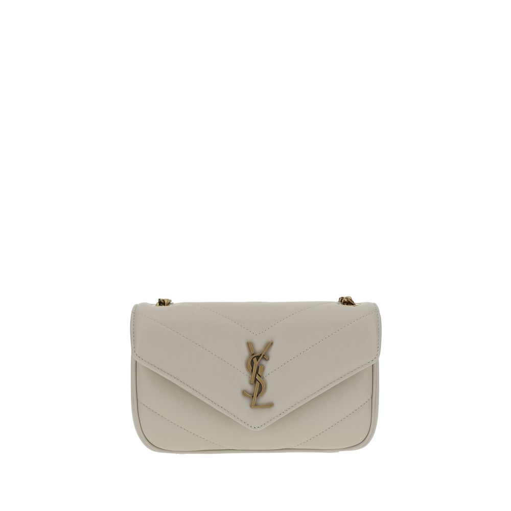 Saint Laurent Weiße Lammleder Schultertasche Ovis Aries Aries-1