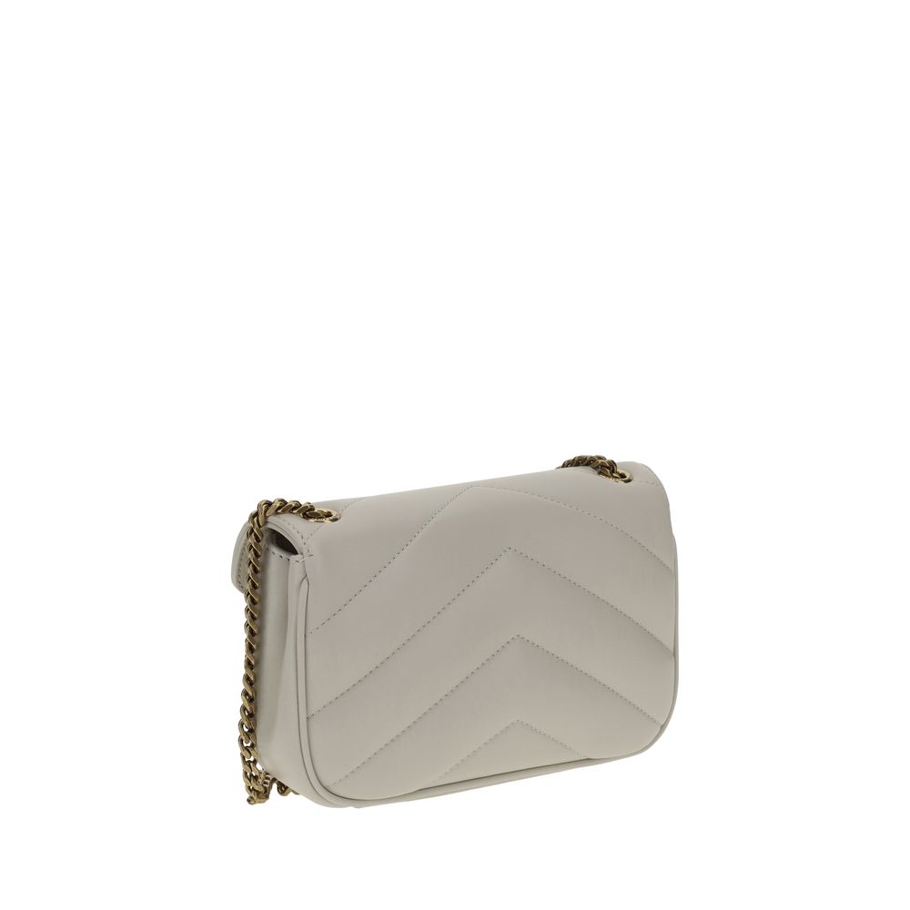 Saint Laurent Weiße Lammleder Schultertasche Ovis Aries Aries-3
