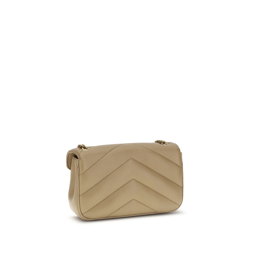 Saint Laurent Beige Lamm Ovis Aries Aries Schultertasche-3