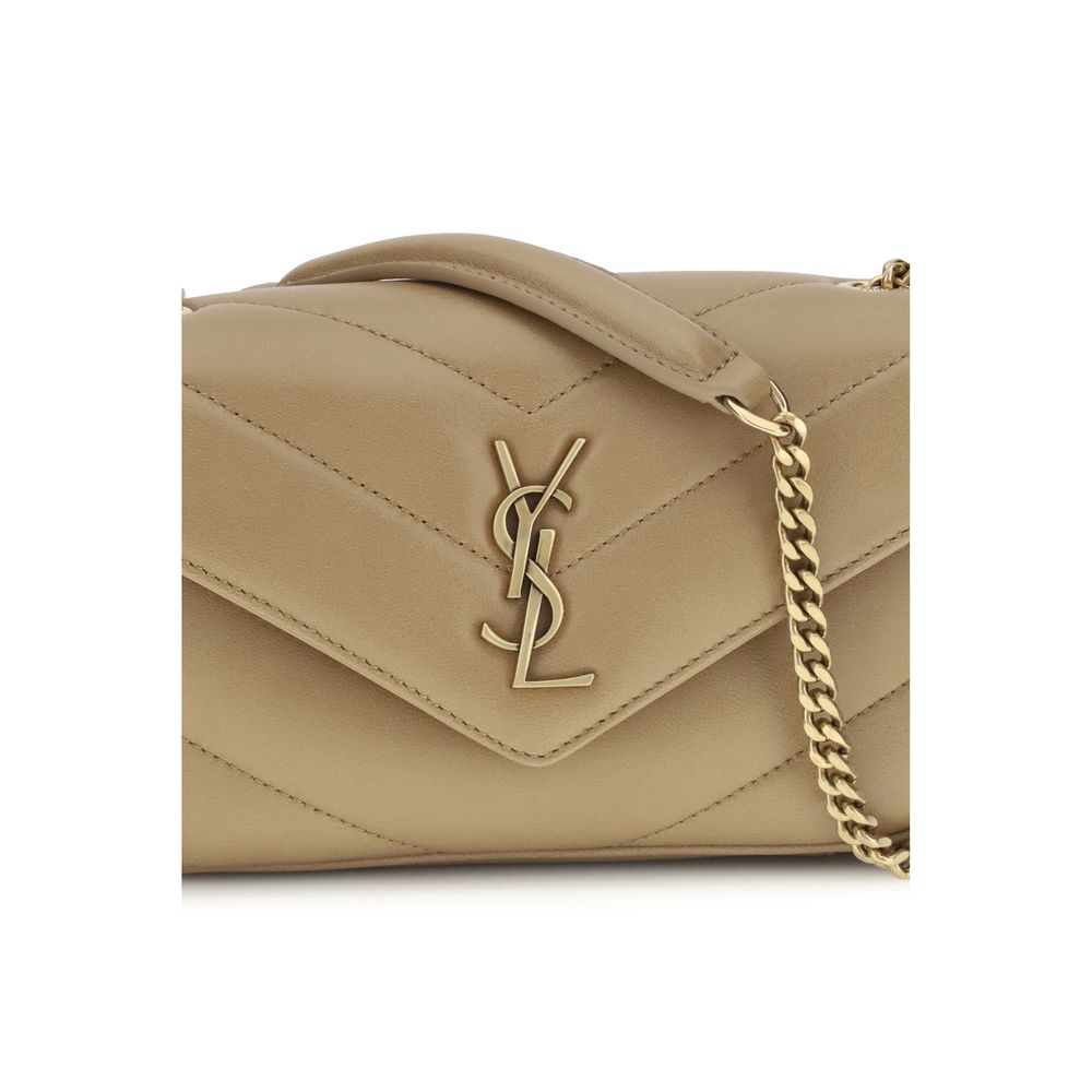 Saint Laurent Beige Lamm Ovis Aries Aries Schultertasche-4