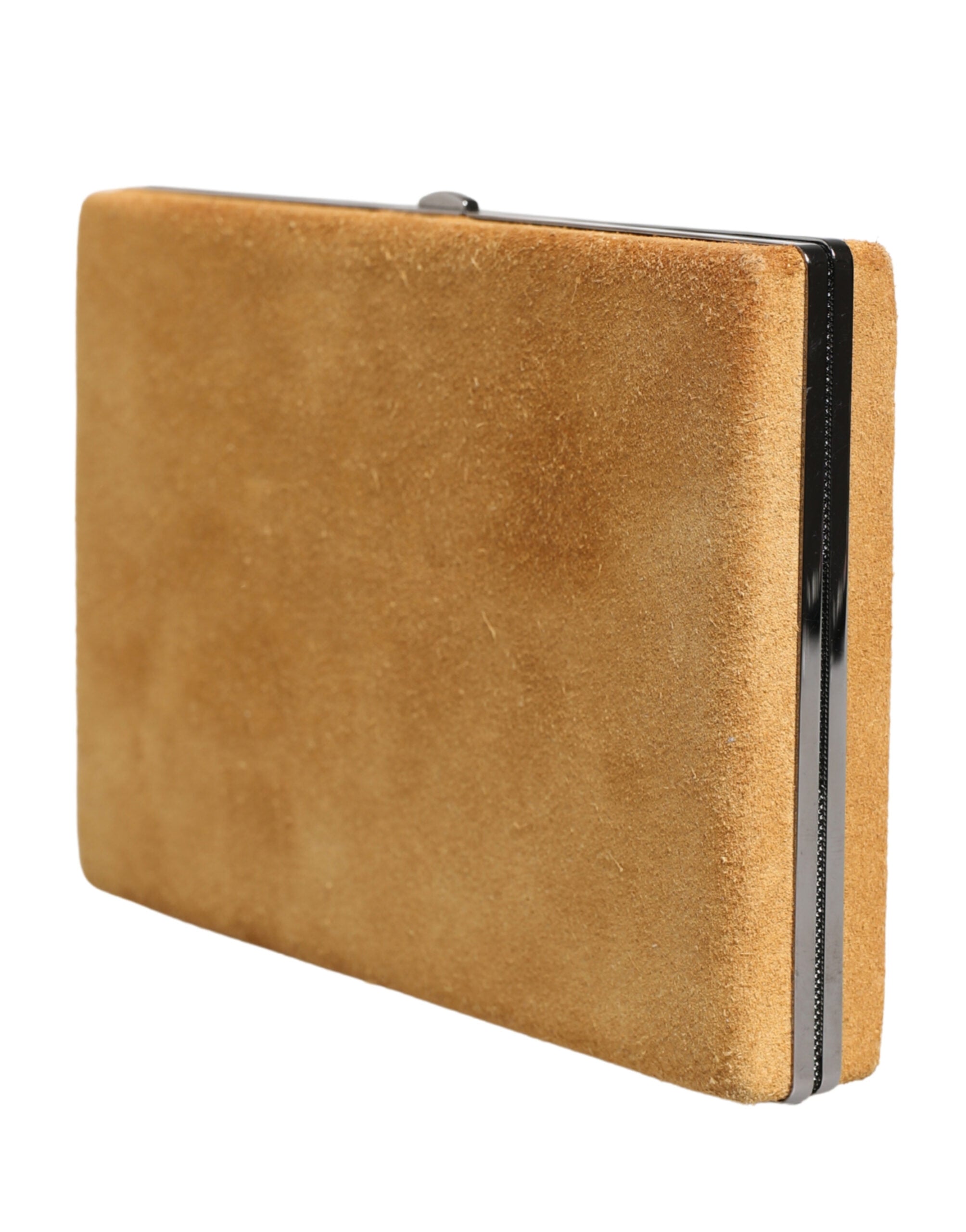Dolce & Gabbana Beige Velvet Calfskin Clutch Evening Bag Women's Handbag-3