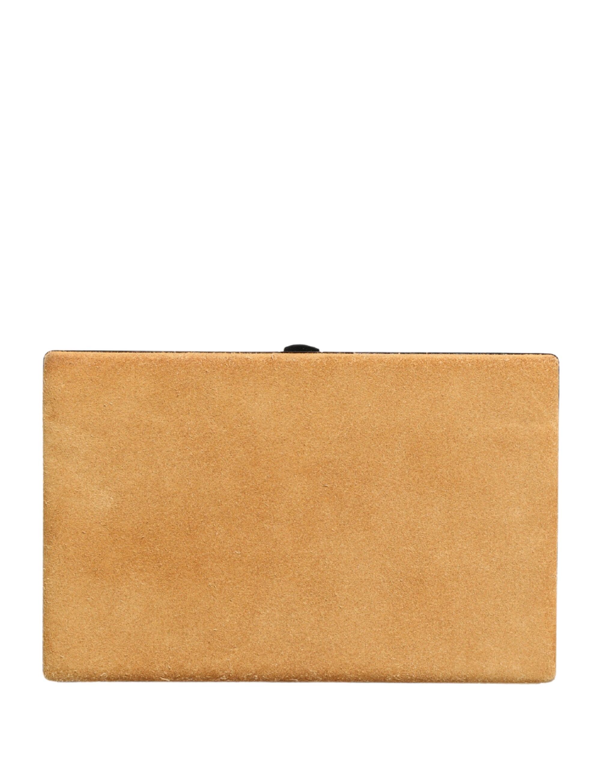 Dolce & Gabbana Beige Velvet Calfskin Clutch Evening Bag Women's Handbag-4