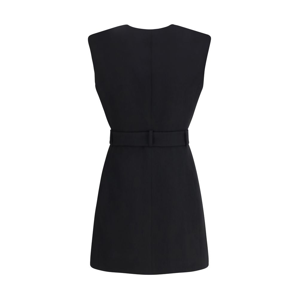 Balmain Black Fleece-Wool Cocktail Dress-2
