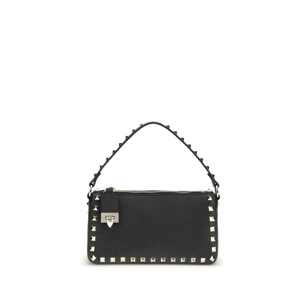 Valentino Garavani Schwarze Kalbsleder Bos Taurus Schultertasche-1