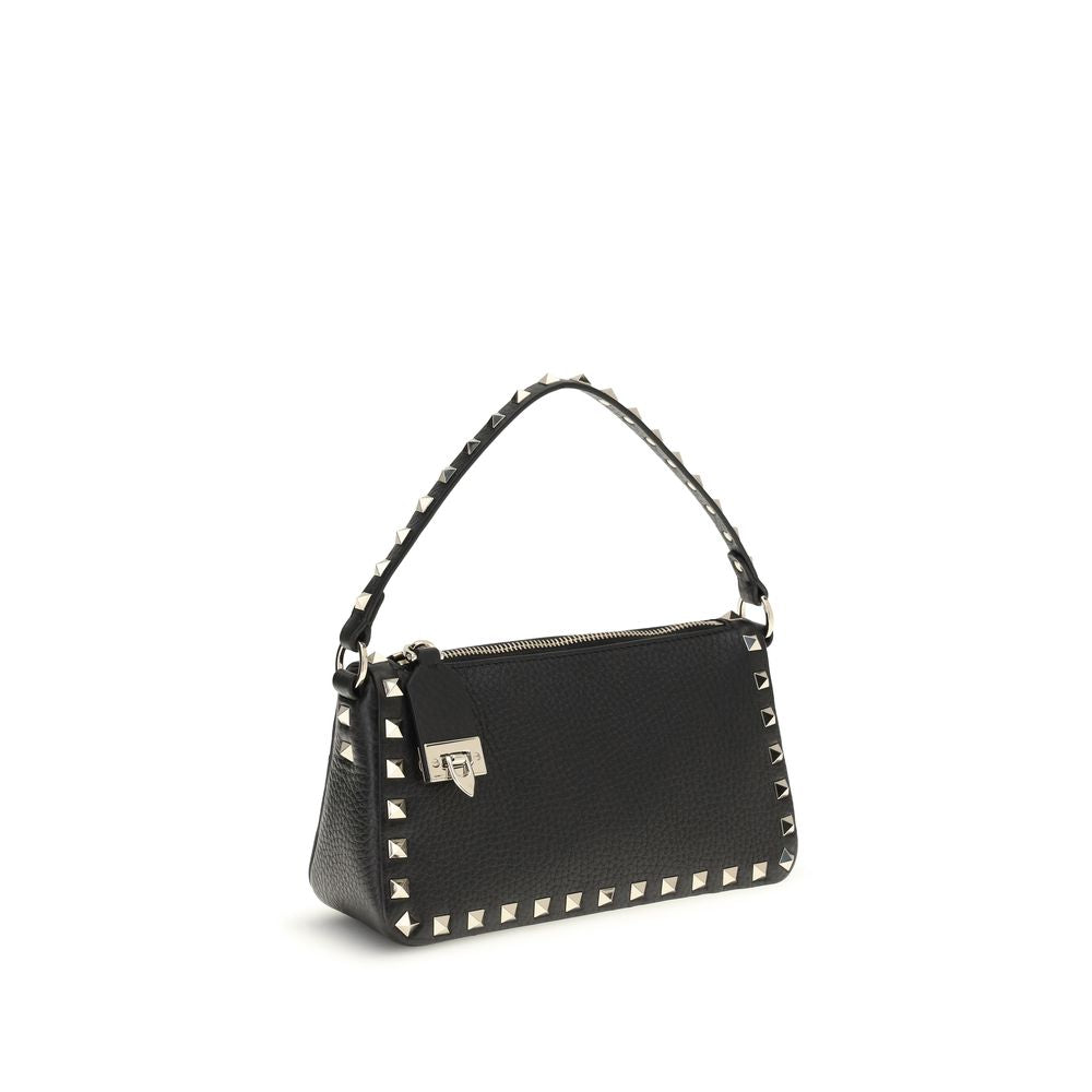Valentino Garavani Schwarze Kalbsleder Bos Taurus Schultertasche-2