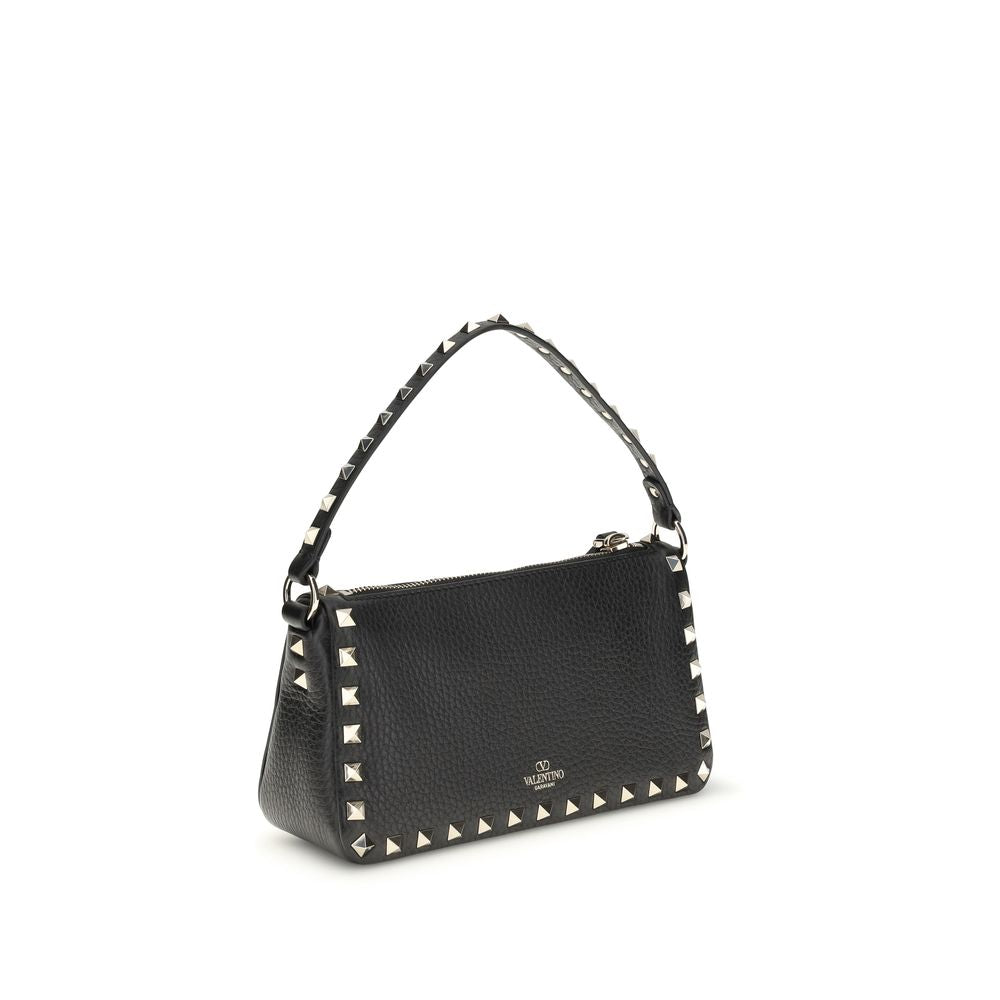 Valentino Garavani Schwarze Kalbsleder Bos Taurus Schultertasche-3