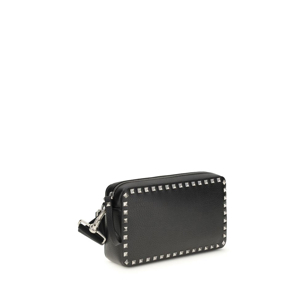 Valentino Garavani Black Bos Taurus Calfskin Shoulder Bag-2