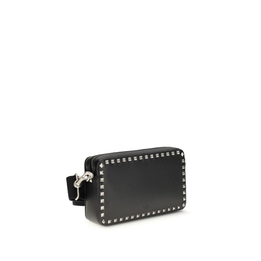 Valentino Garavani Black Bos Taurus Calfskin Shoulder Bag-3