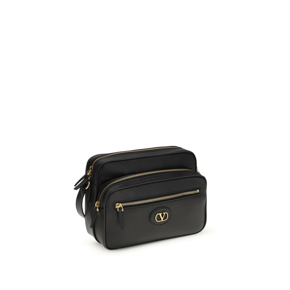 Valentino Garavani Black Bos Taurus Calfskin Shoulder Bag-2