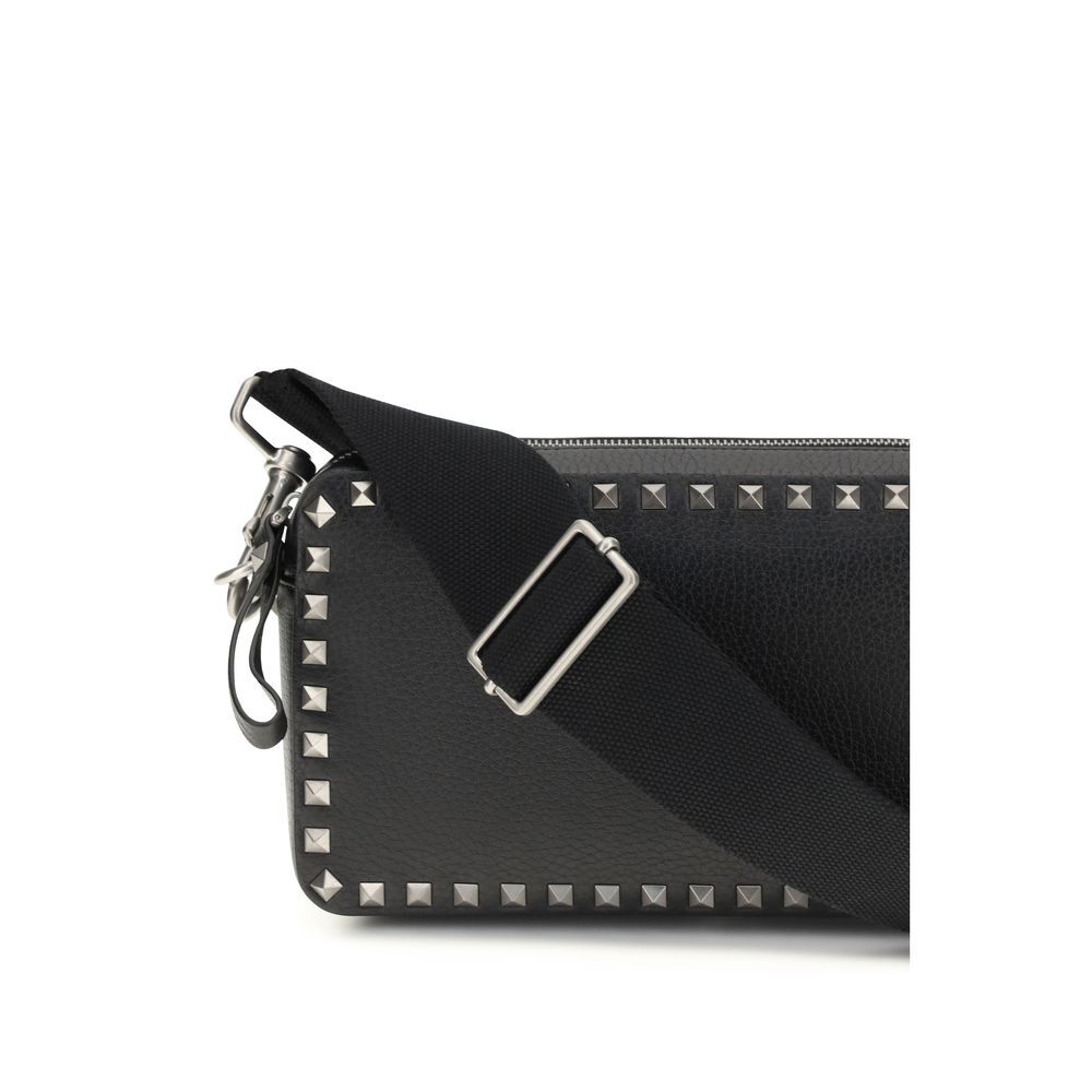Valentino Garavani Black Bos Taurus Calfskin Shoulder Bag-4