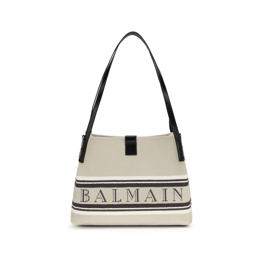 Balmain Beige Cotton Shoulder Bag-1