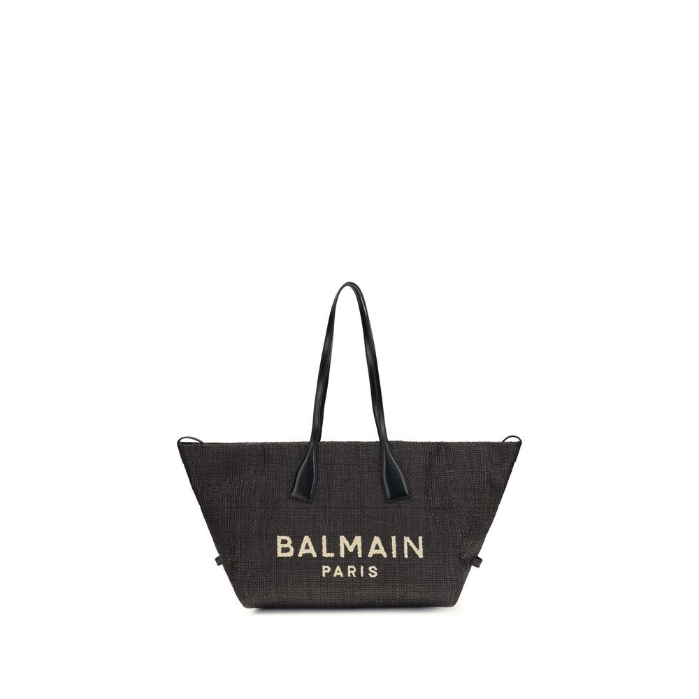 Balmain Black Raffia Shoulder Bag-1