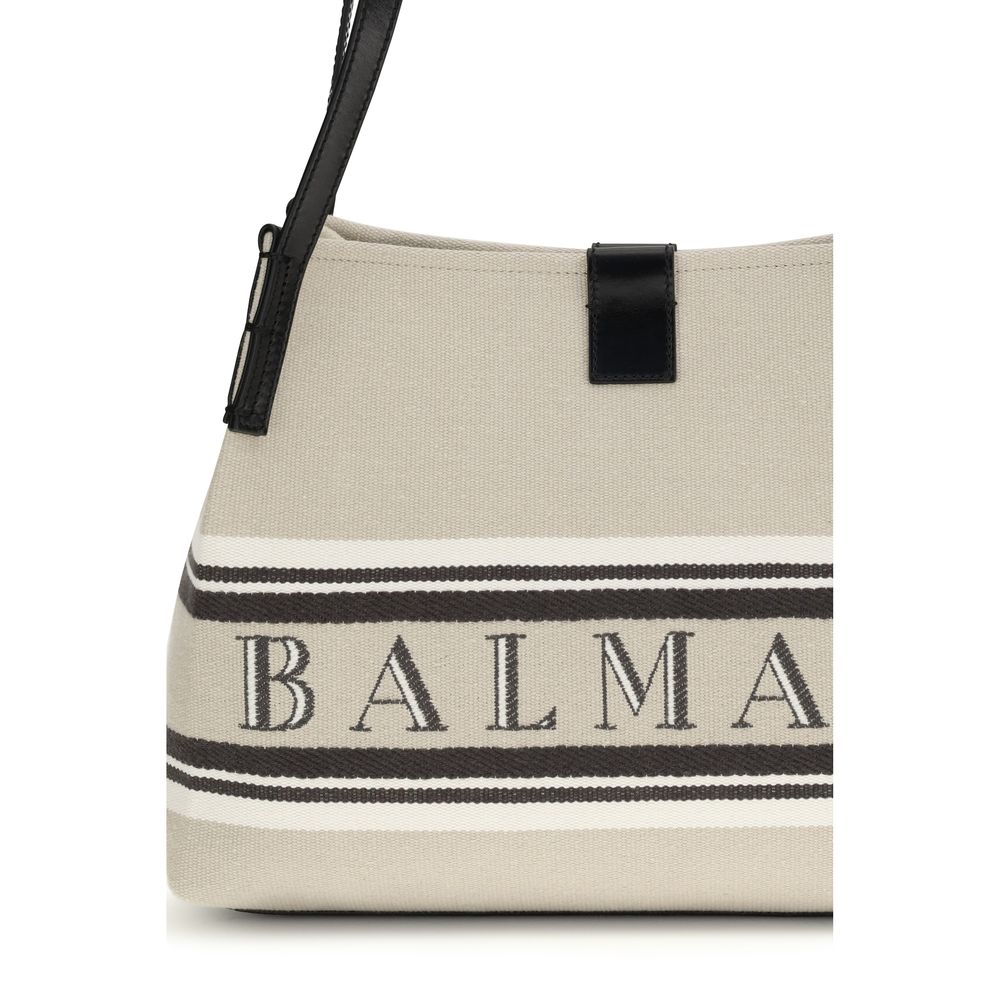 Balmain Beige Cotton Shoulder Bag-4