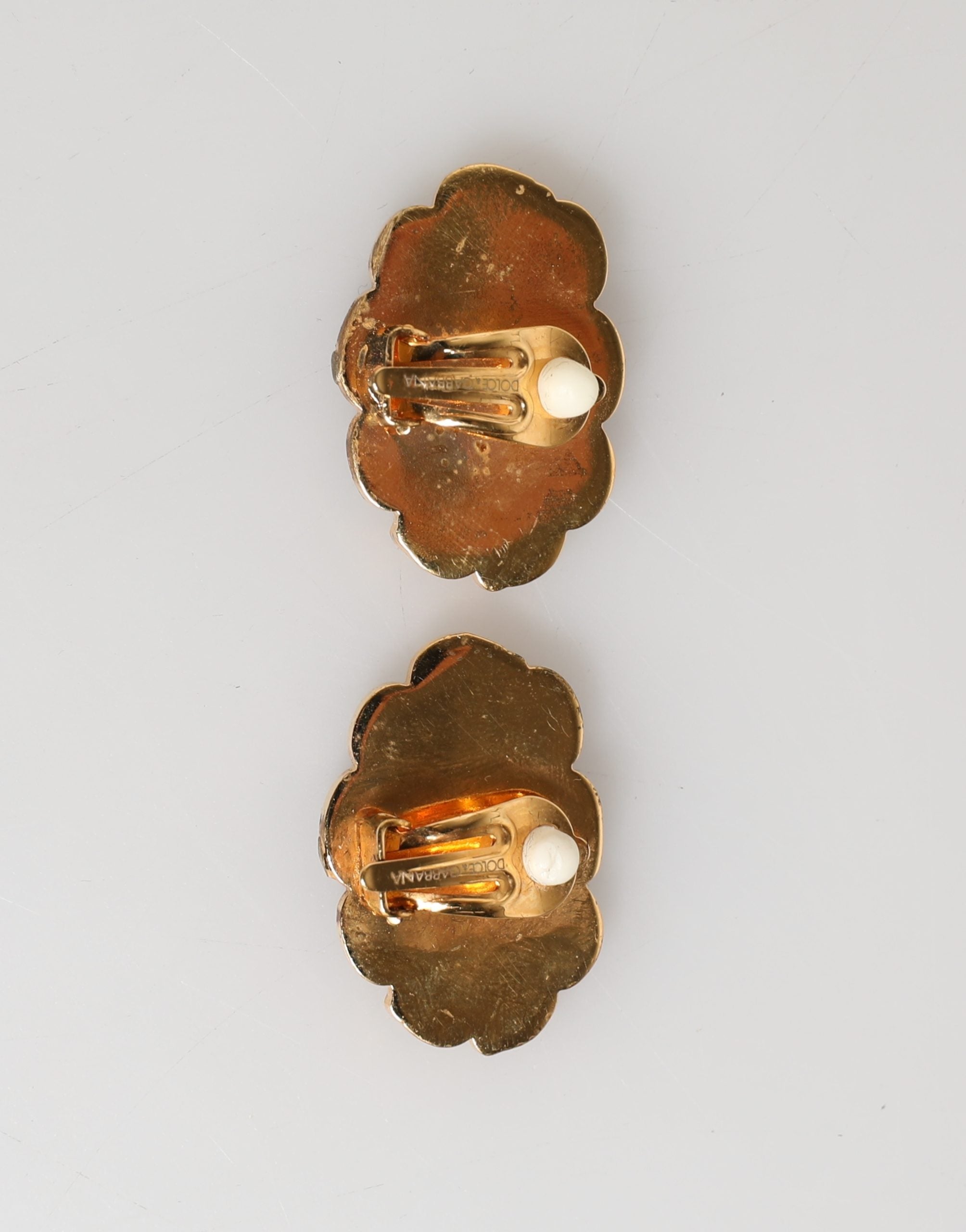 Dolce & Gabbana Gold Brass BOOM Cartoon Kristall Clip-Ohrringe für Damen-5
