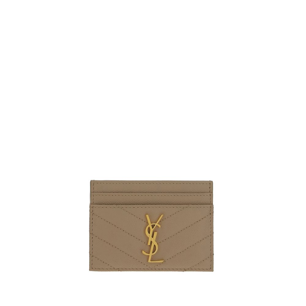 Saint Laurent Braune Kalbsleder Bos Taurus Geldbörse-1
