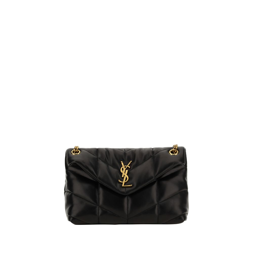Saint Laurent Black Lambskin Leather Shoulder Bag-1