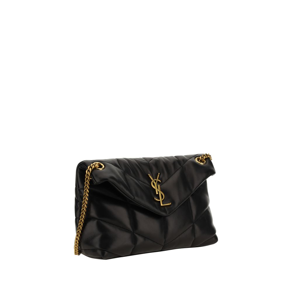 Saint Laurent Black Lambskin Leather Shoulder Bag-2