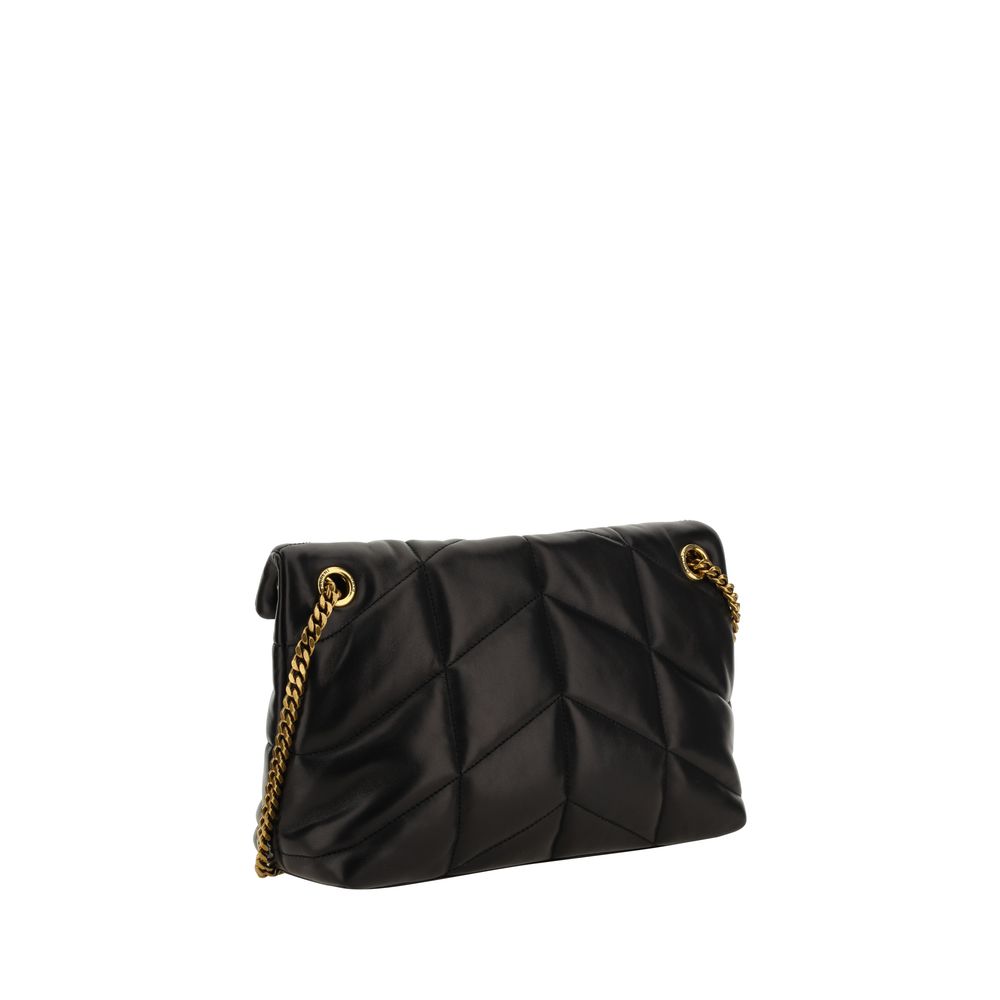 Saint Laurent Black Lambskin Leather Shoulder Bag-3