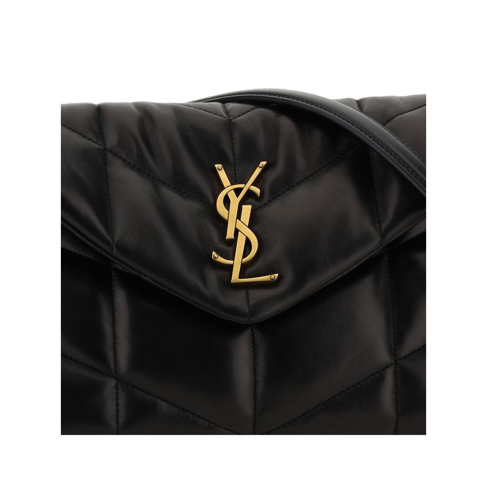 Saint Laurent Black Lambskin Leather Shoulder Bag-4