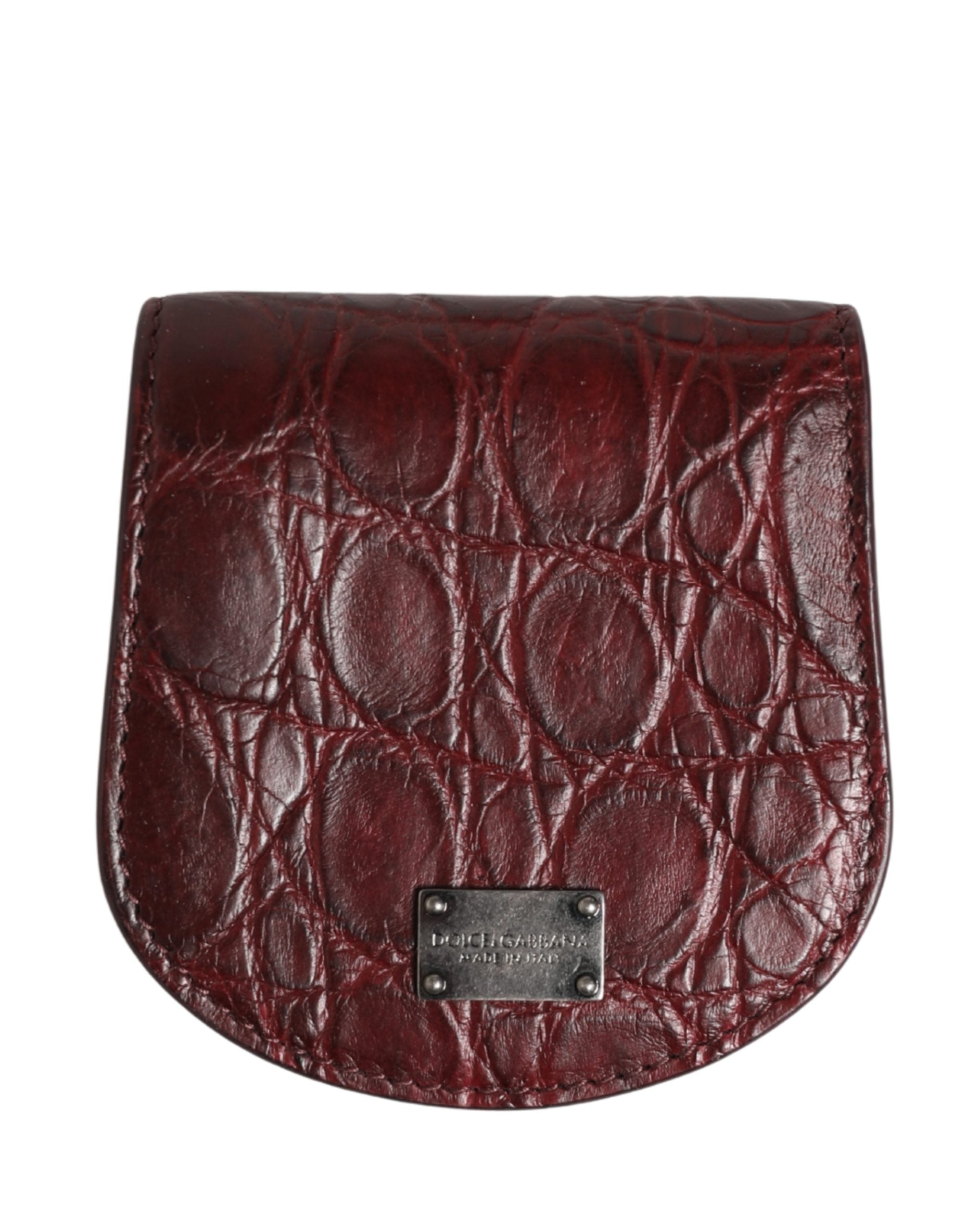 Dolce & Gabbana Burgundy Exotic Leather Condom Case, Wallet-2