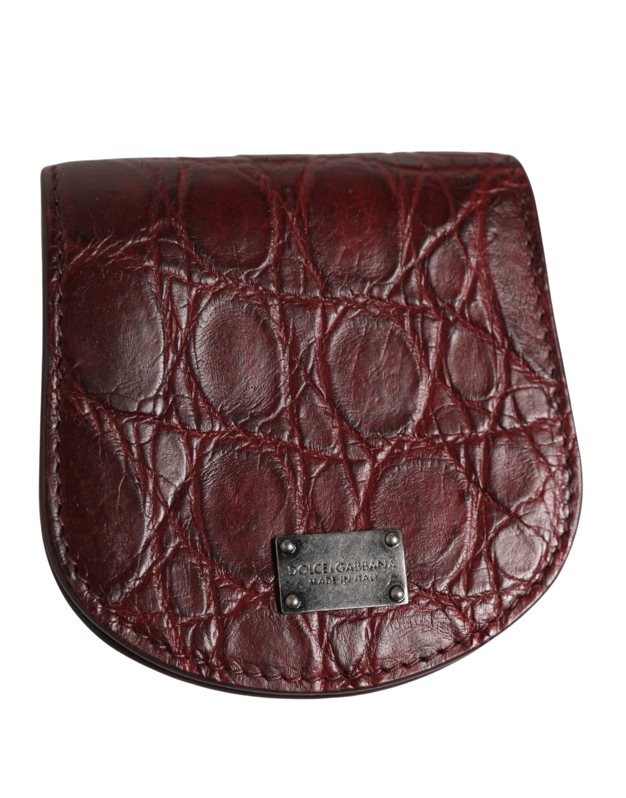 Dolce & Gabbana Burgundy Exotic Leather Condom Case, Wallet-3