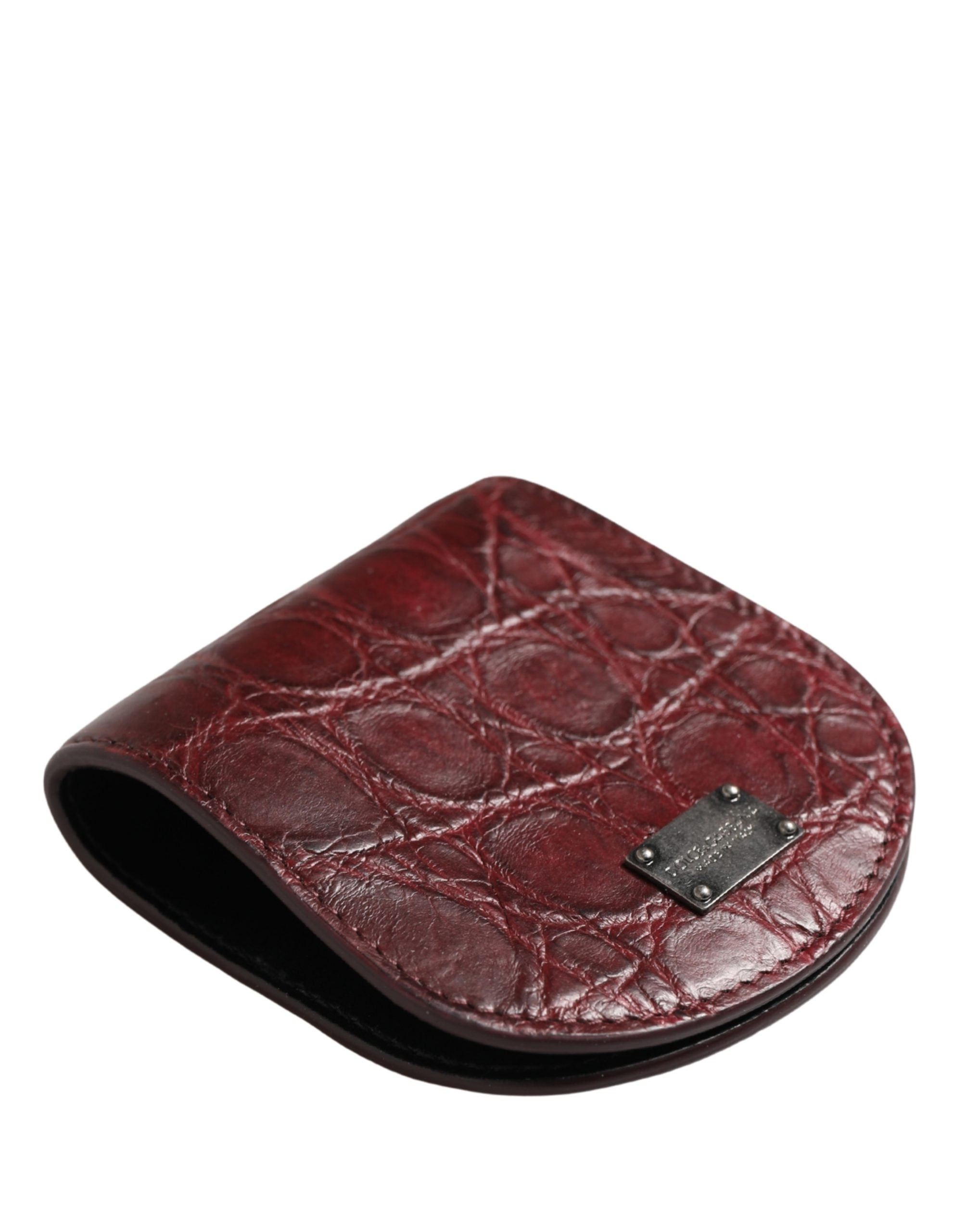 Dolce & Gabbana Burgundy Exotic Leather Condom Case, Wallet-4