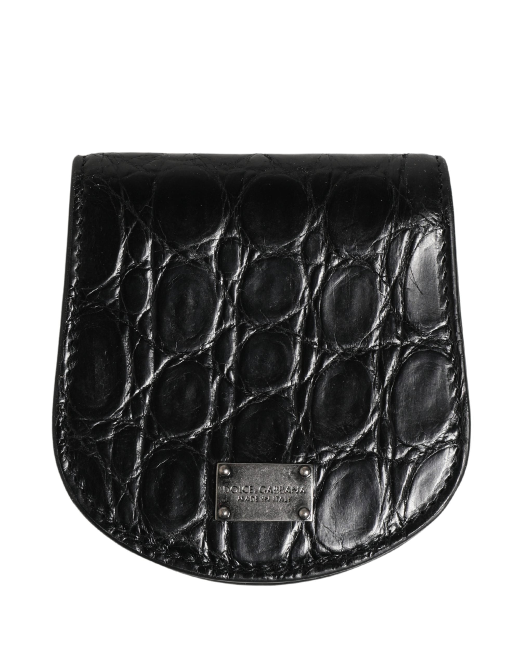 Dolce & Gabbana Black Exotic Leather Case for Condoms, Pouch, Wallet-2