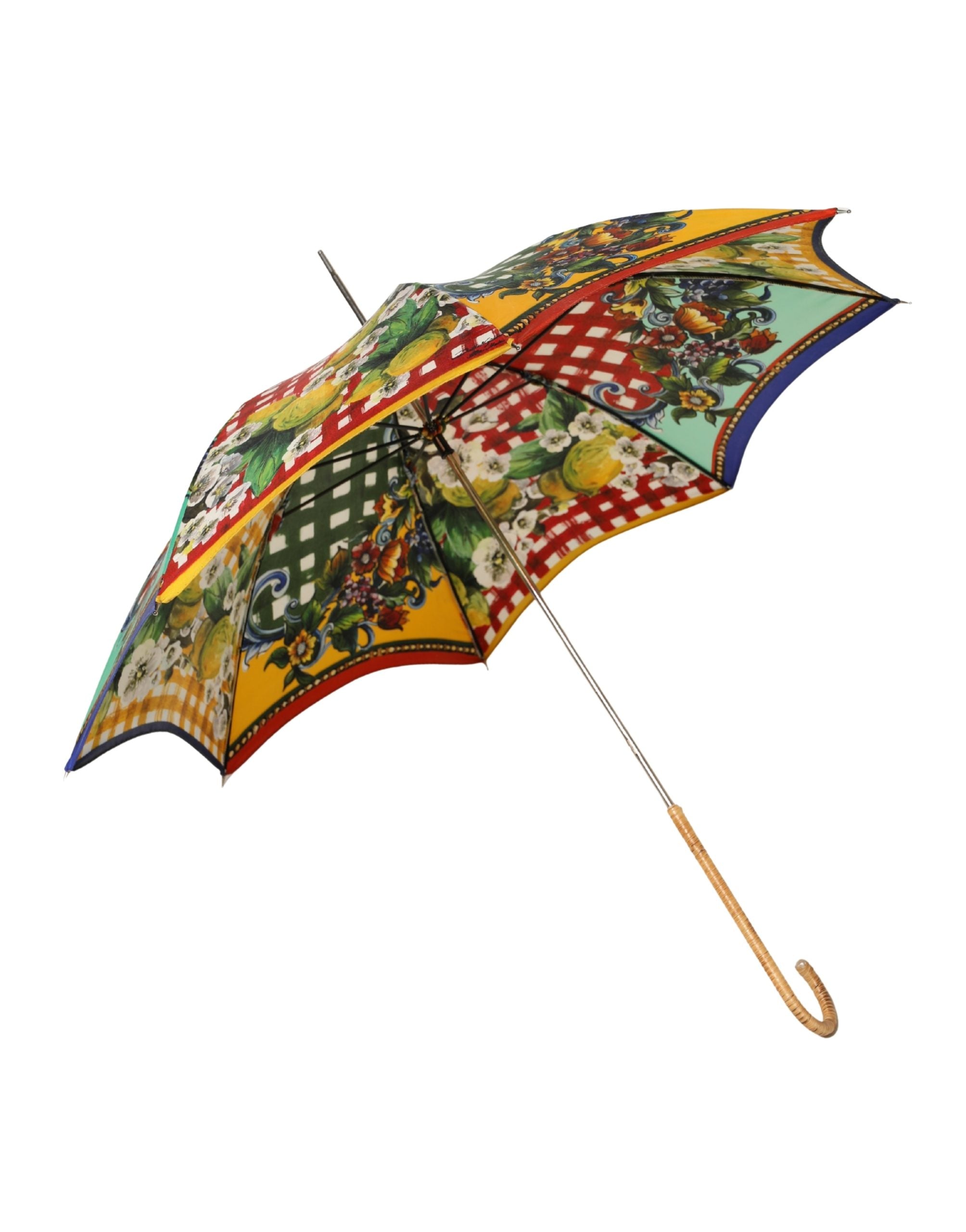 Dolce & Gabbana Multicolor Carretto Siciliano Print Collapsible Umbrella-4