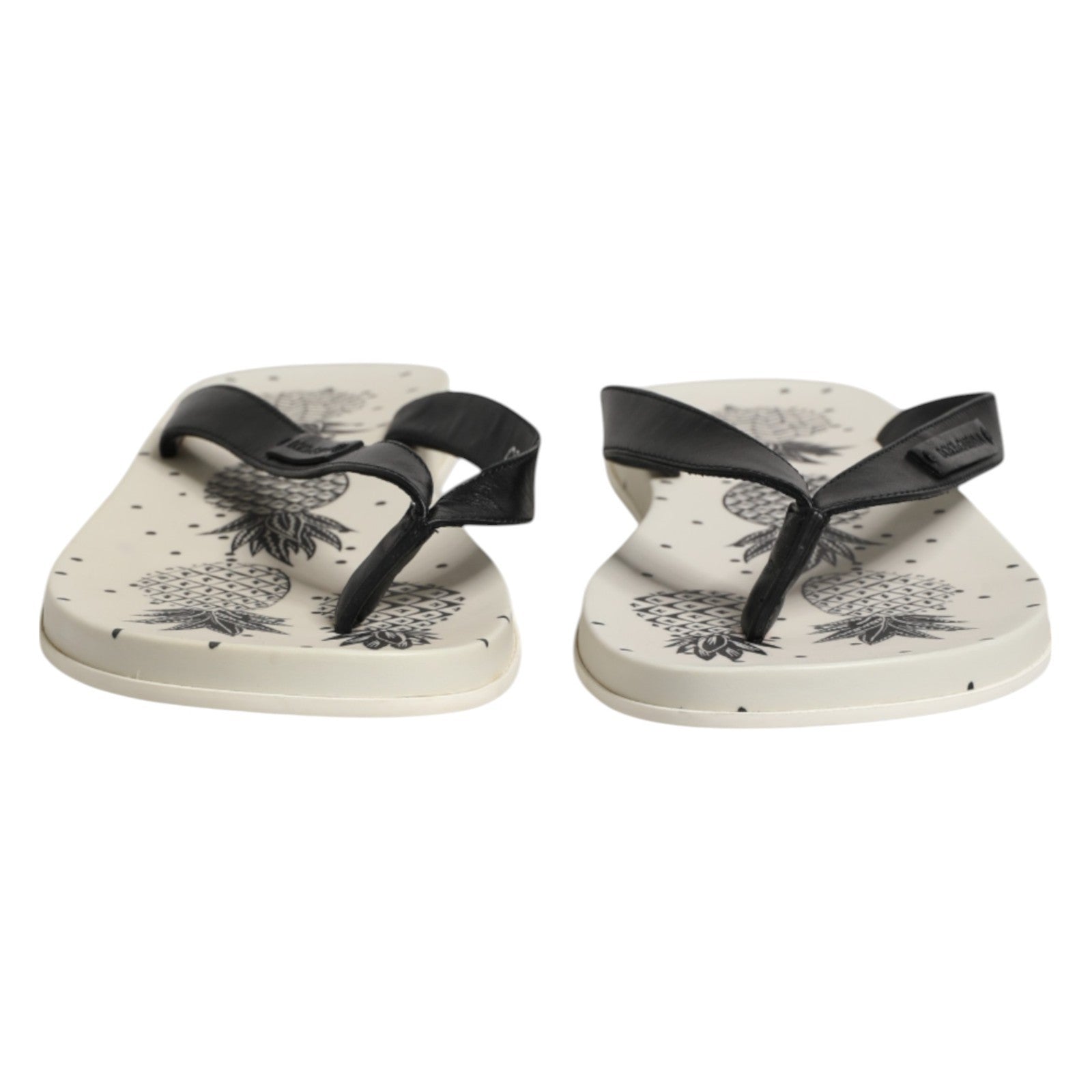 Dolce & Gabbana Weiße Pantoletten mit Ananas-Print-4